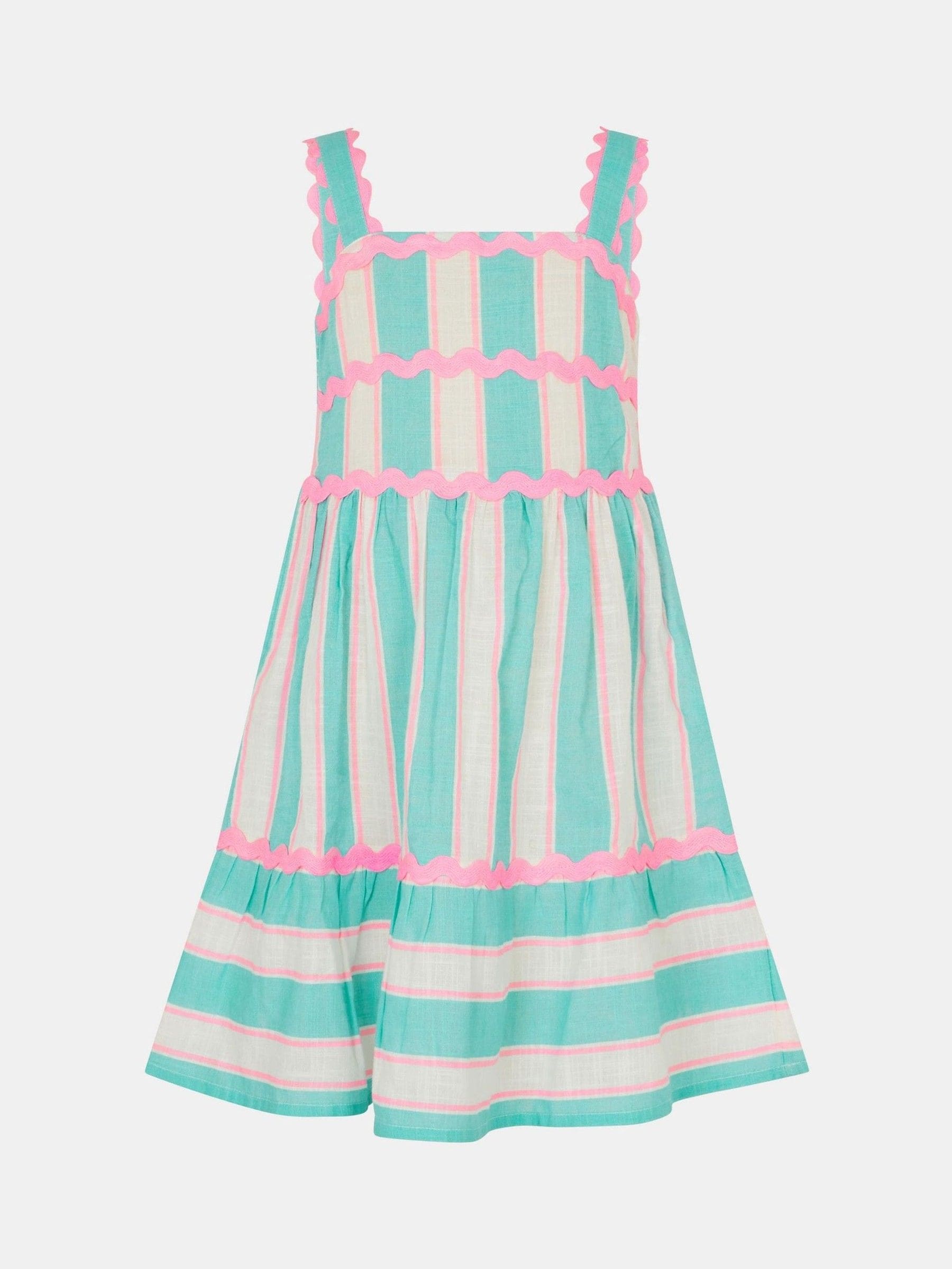 Angels By Accessorize Naisten Sininen Stripe Ric Rac Dress