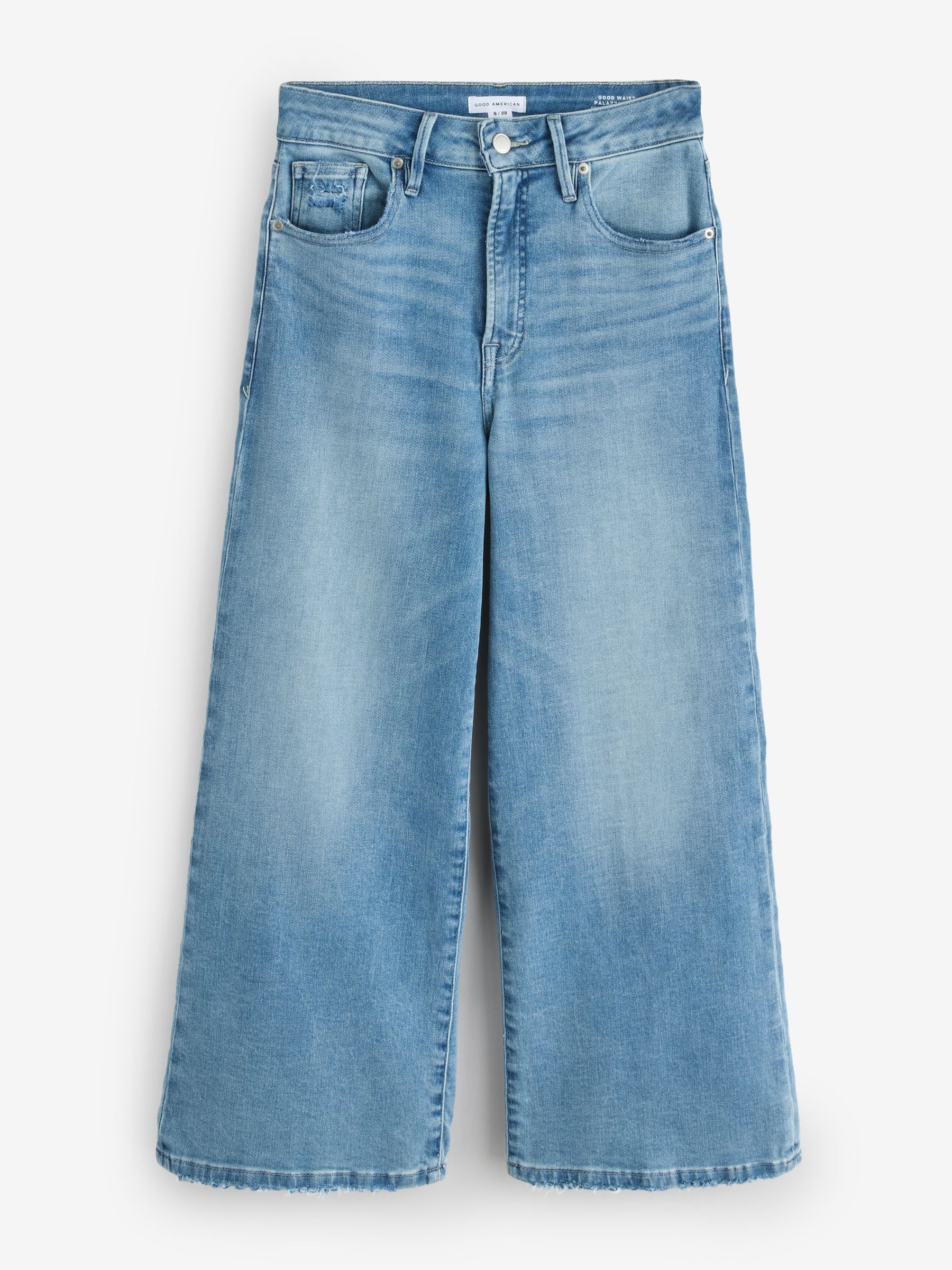 Good American - Jeans Femme - Good Waist Palazzo Cropped - Bleu