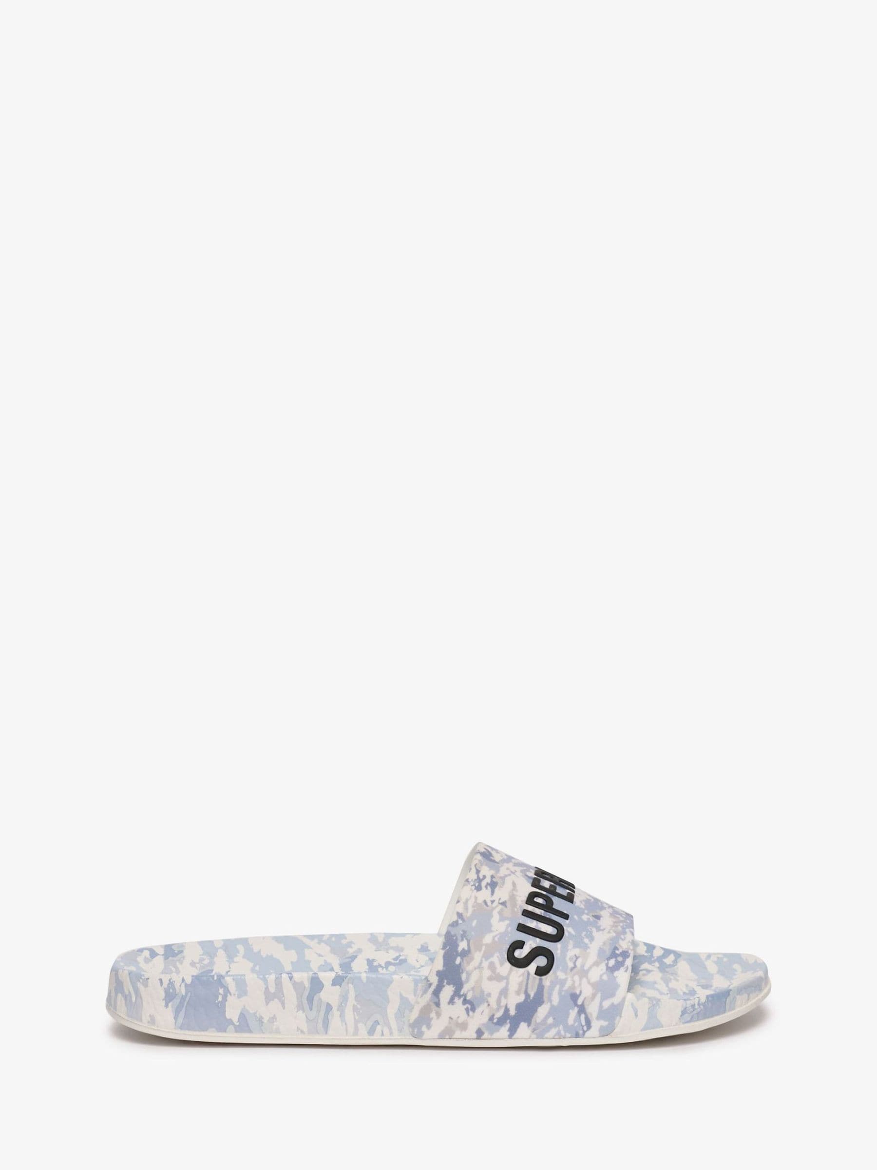 Superdry Hombre Blanco Camo Print Pool Sliders - Imagen 1