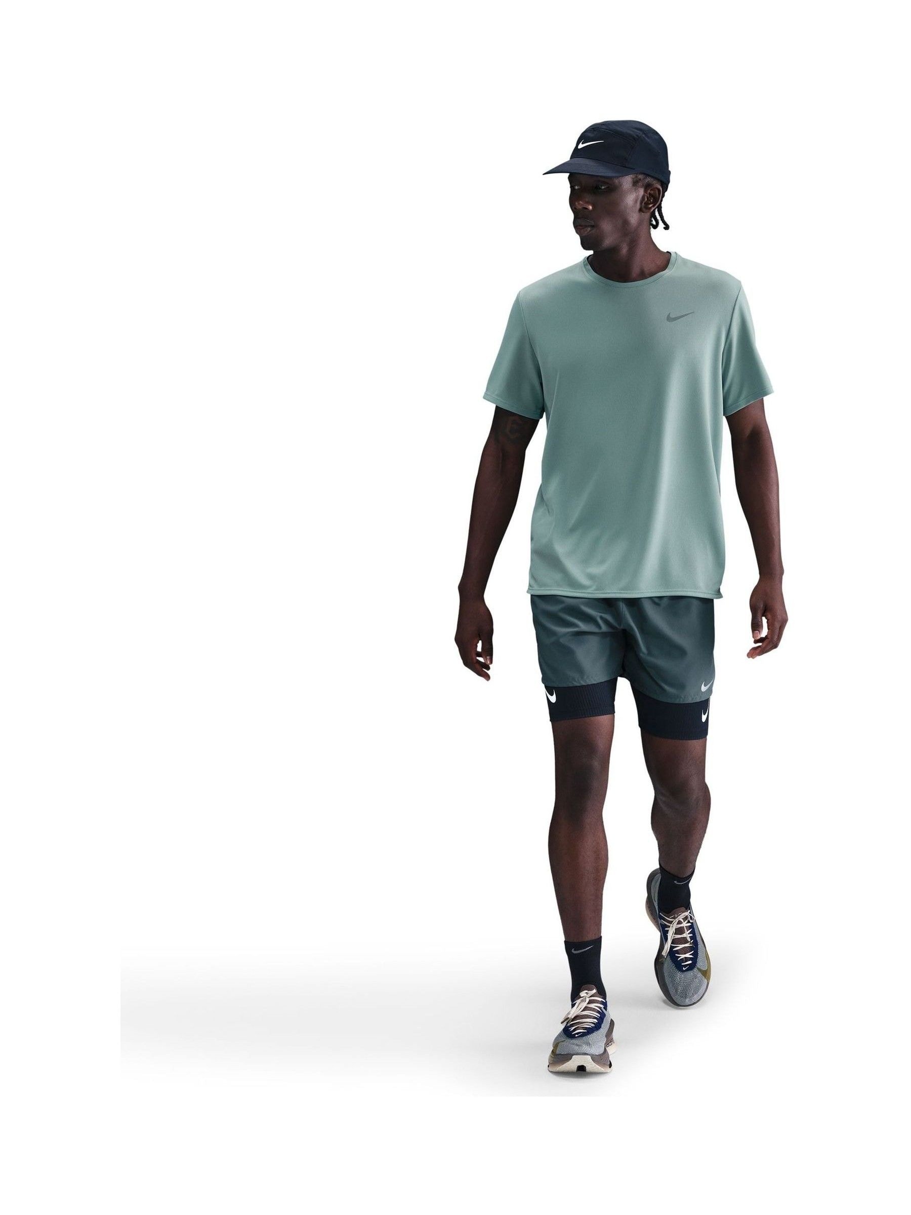 Nike Cannon Green Dri-Fit Miler Running T-Shirt