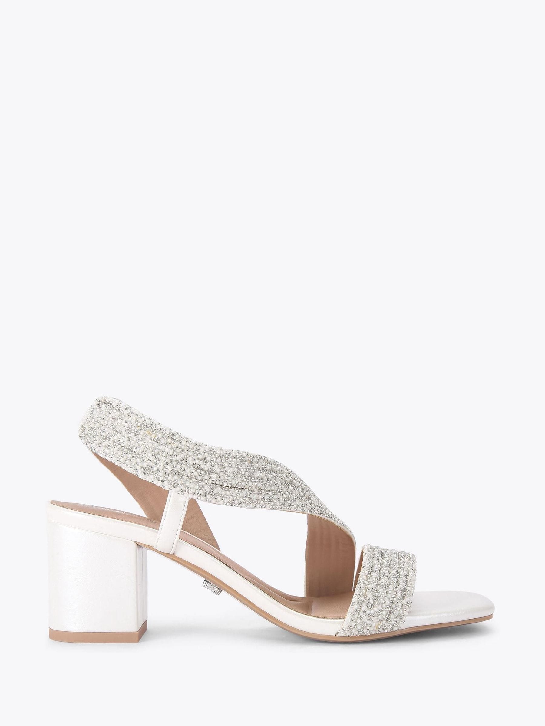 Carvela White Gala Block Sandals