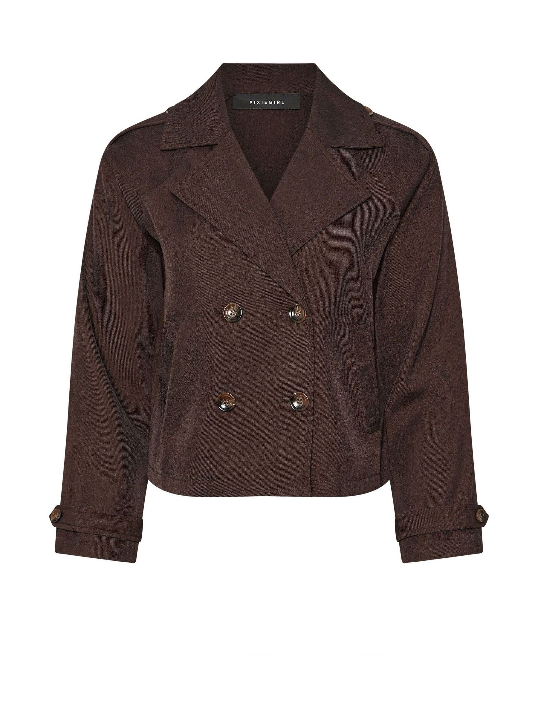 Pixiegirl Petite Twill Crop Trench Coat