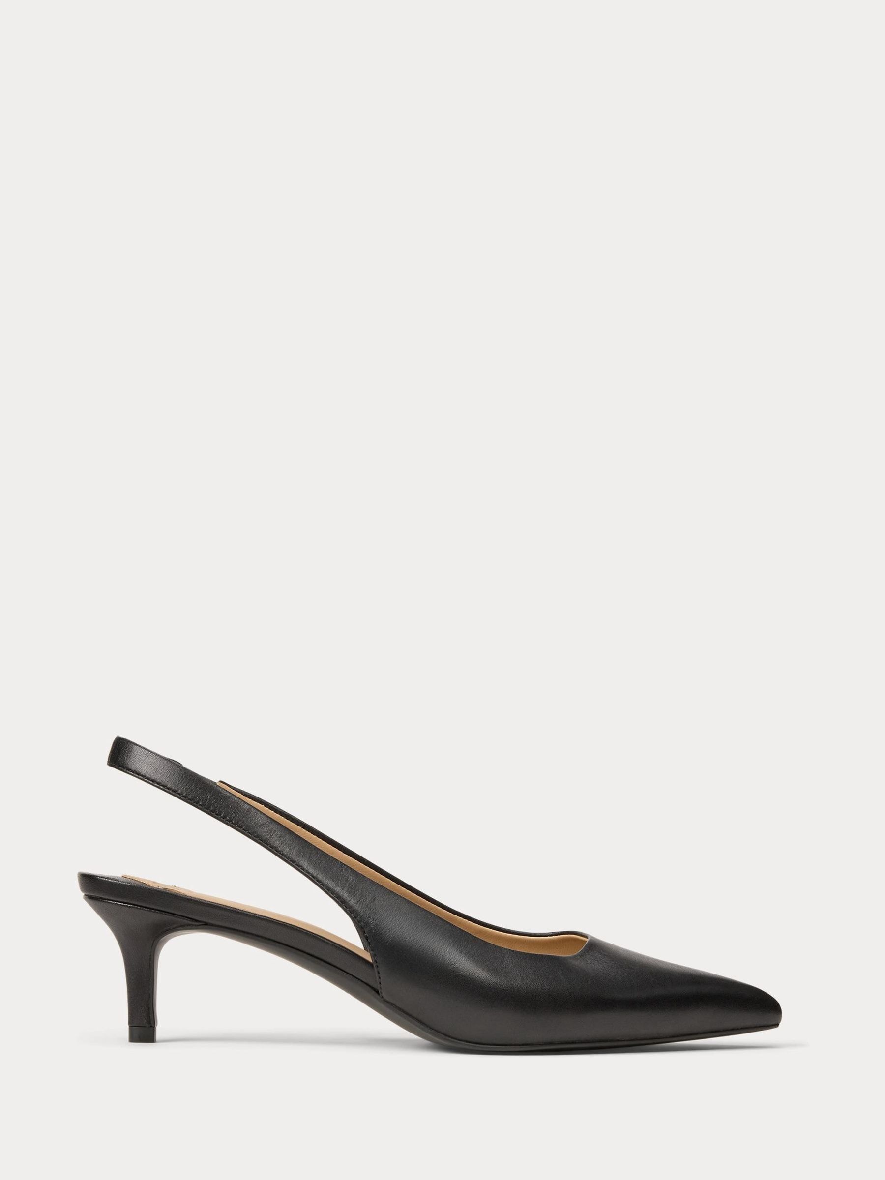 Lauren Ralph Lauren Kvinno Svart Lolah Ii Läder Slingback Pumps