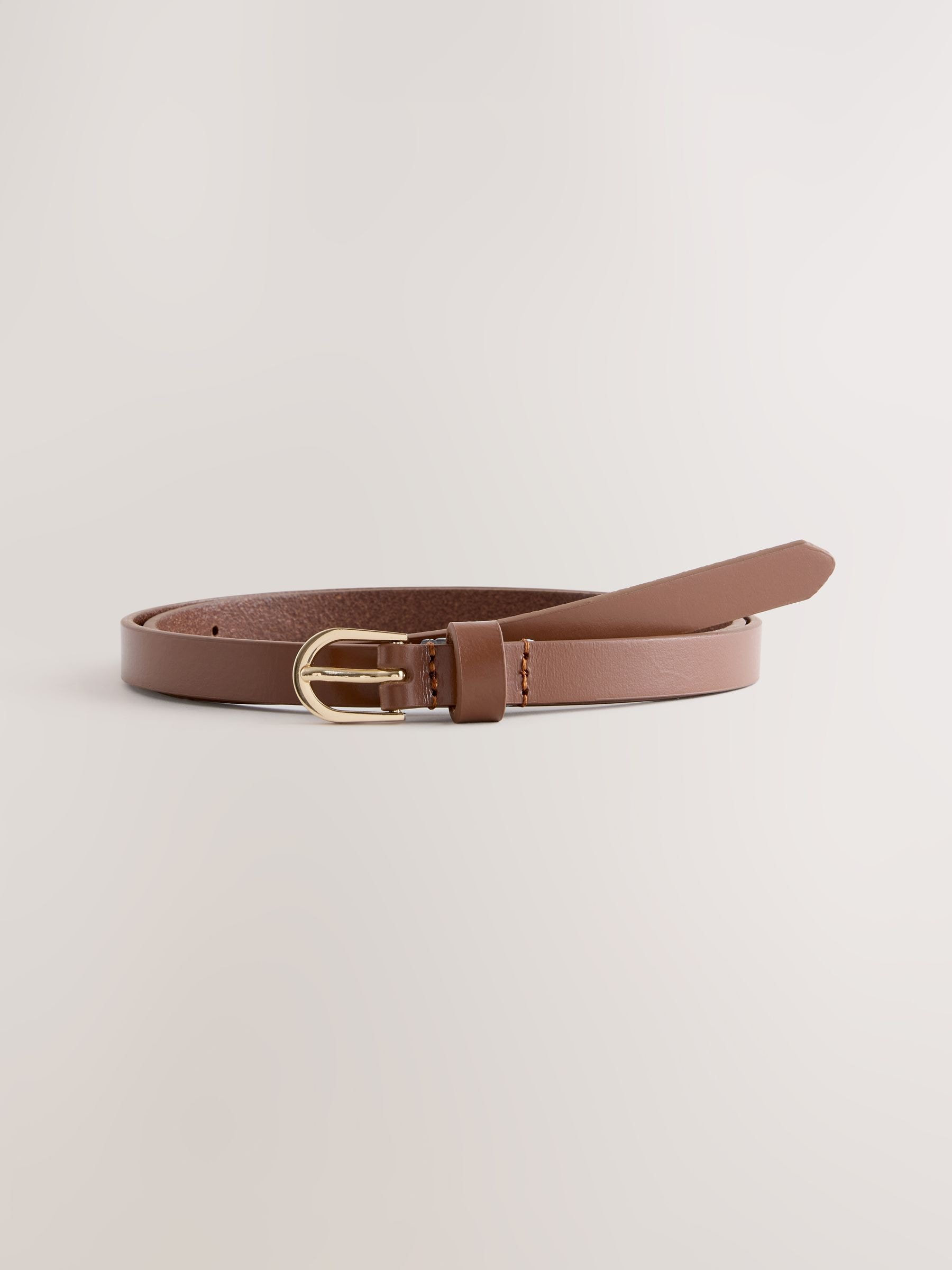 Next Tan Brown Skinny Leather Belt