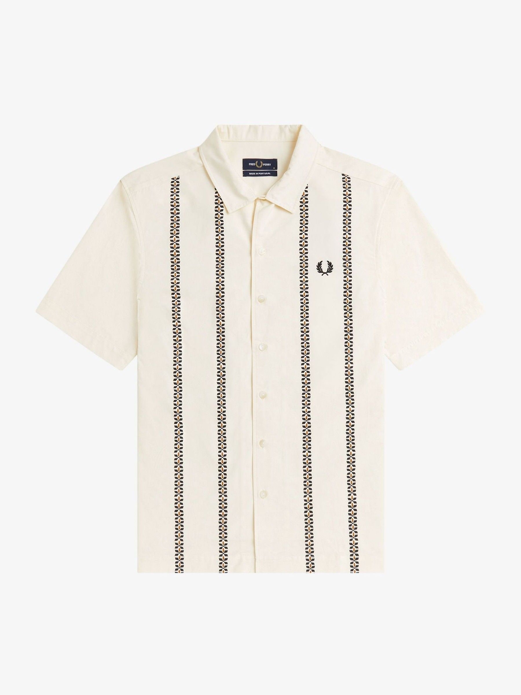 VAN GRAAF Fred Perry Herren Sand Kurzarmhemd Regular Fit Baumwolle (100%) Beige, Extra Groß - Bild 4