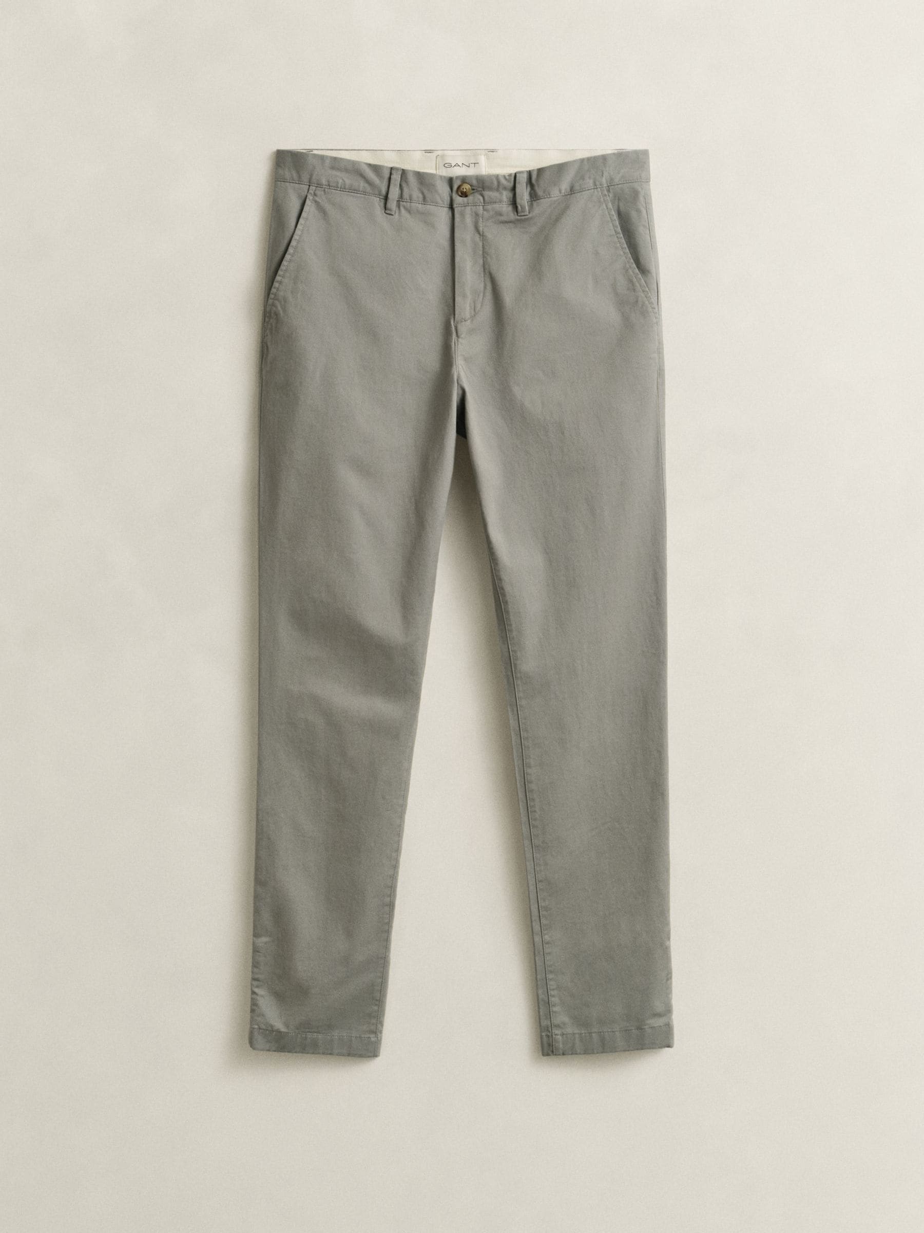 Gant Grey Slim Fit Classic Stretch Chino Trousers