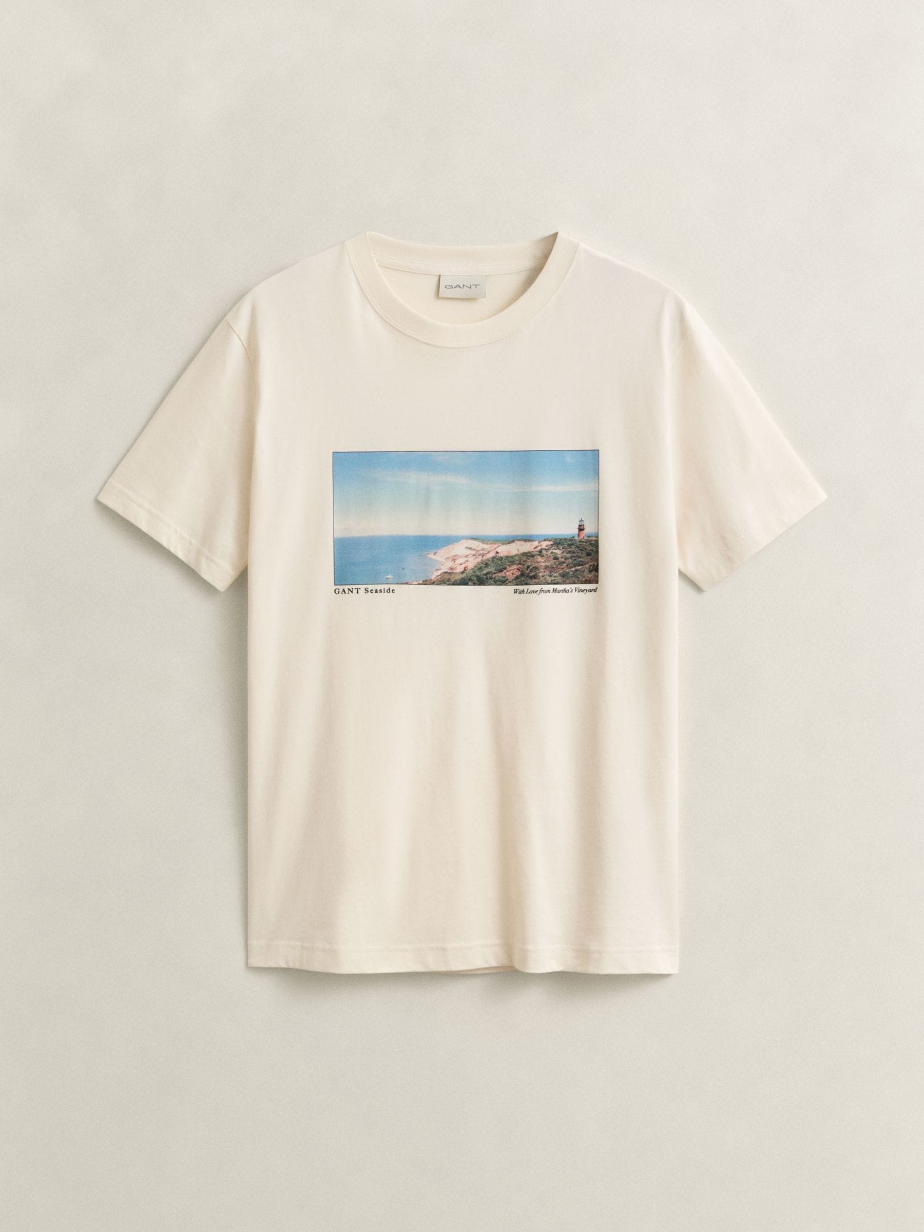 Gant Cream Scenic Graphic T-Shirt