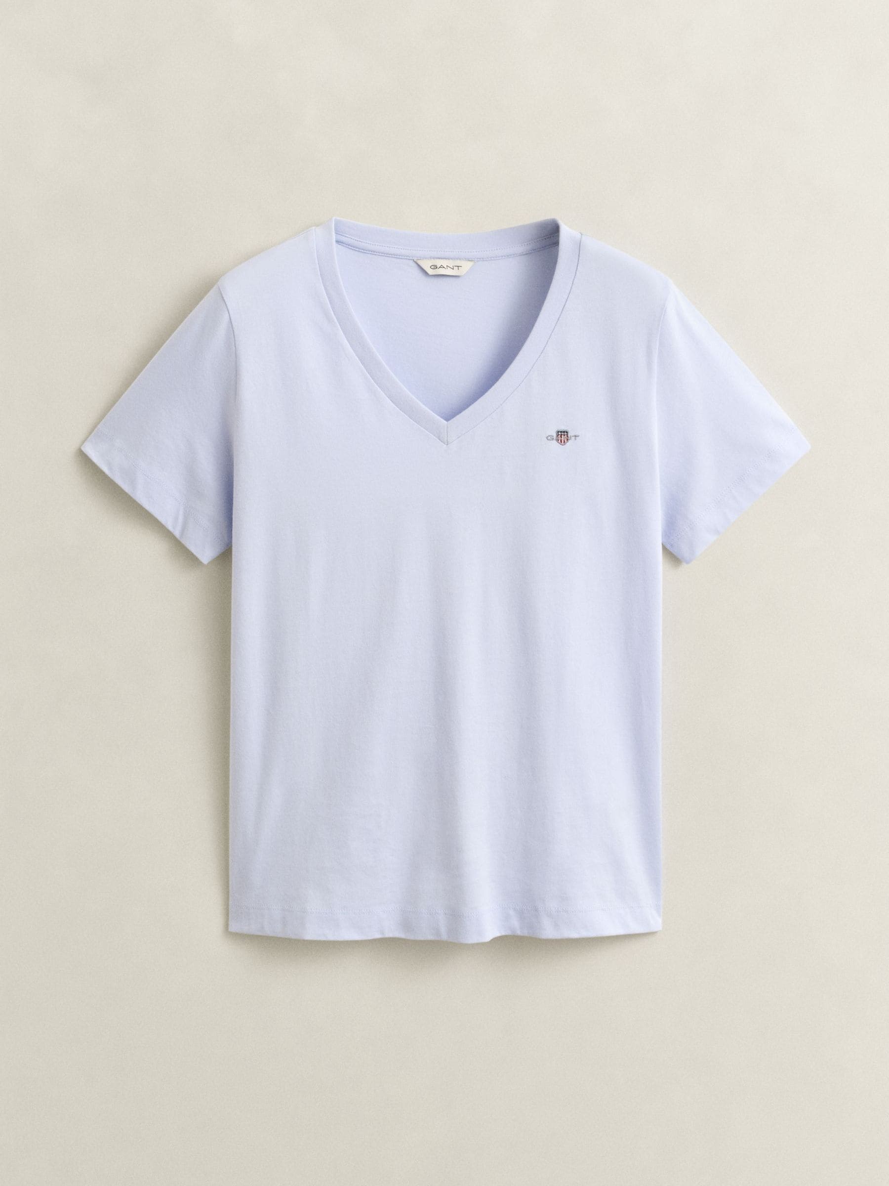 Gant Blue Shield Logo V-Neck T-Shirt