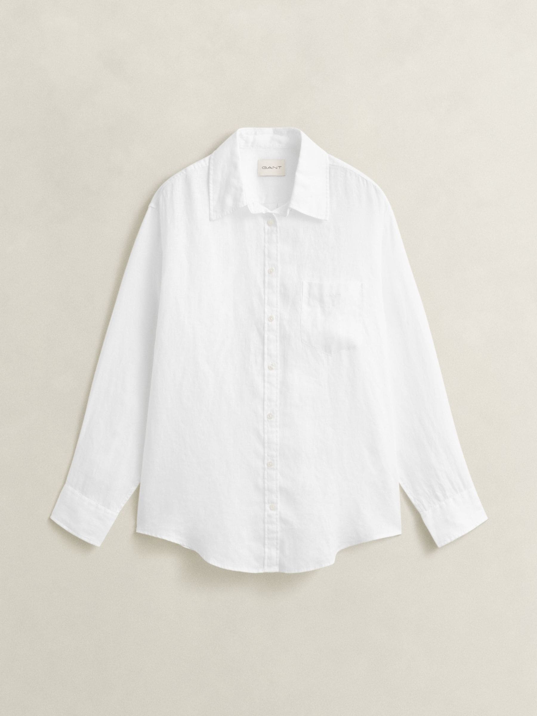 Gant Naisten Valkoinen Relaxed Fit Linen Shirt