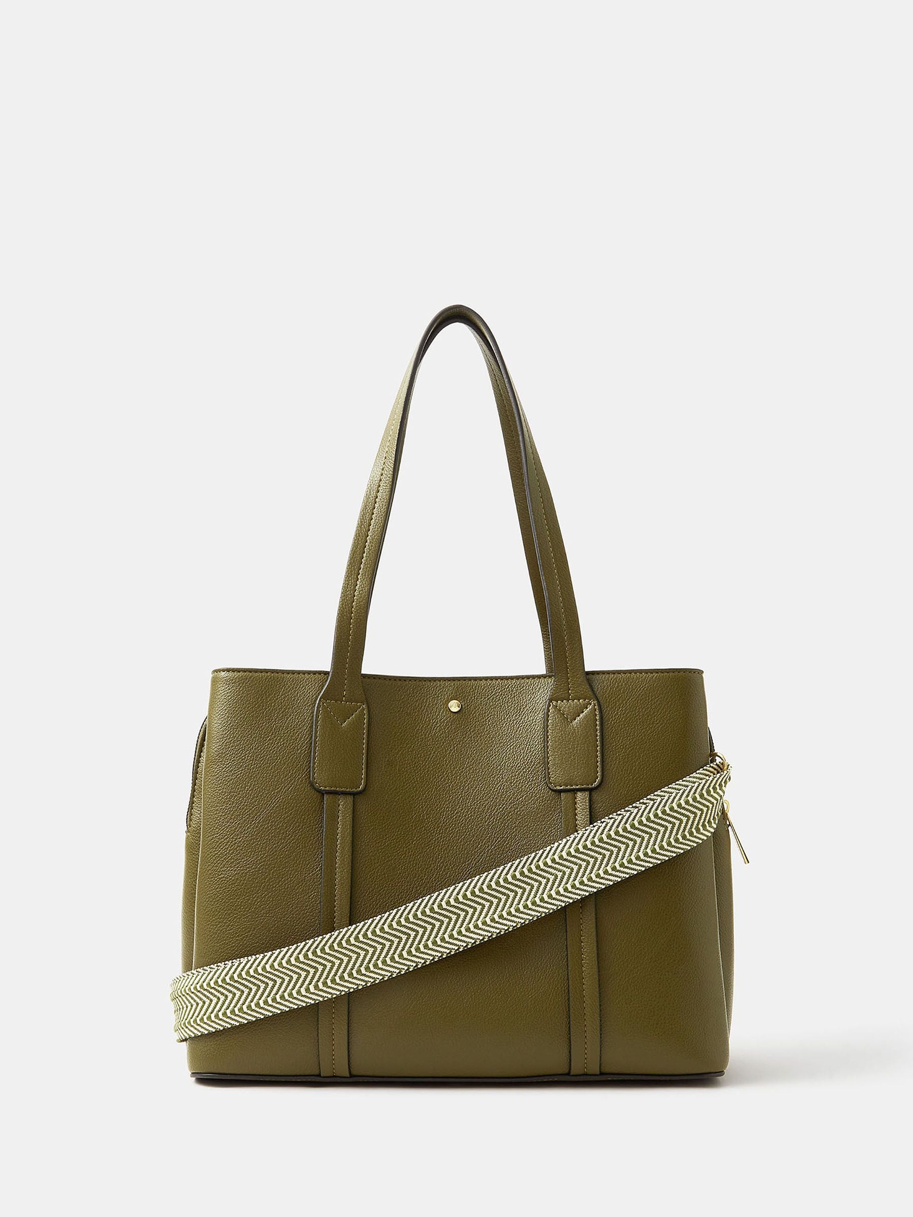 Accessorize Green Webbing Strap Faux Leather Shoulder Bag