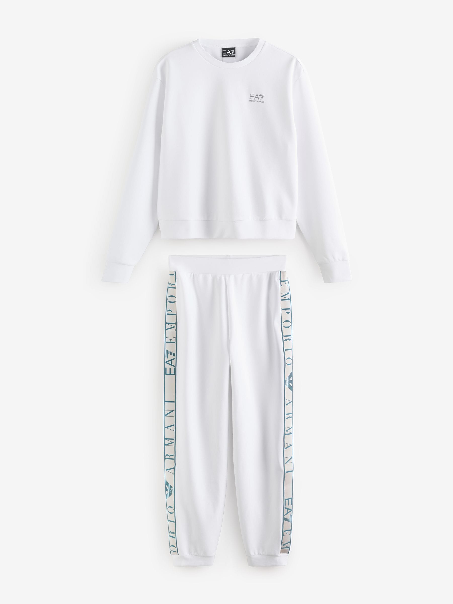 Ea7 White Ventus7 Tracksuit