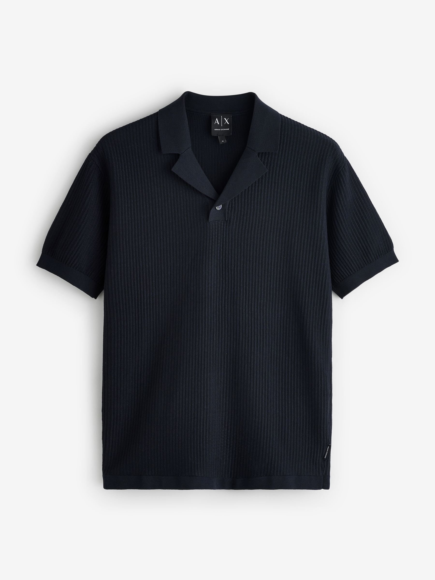 Armani Exchange Uomo Blu Vestibilità Slim - Polo Lavorata A Maglia