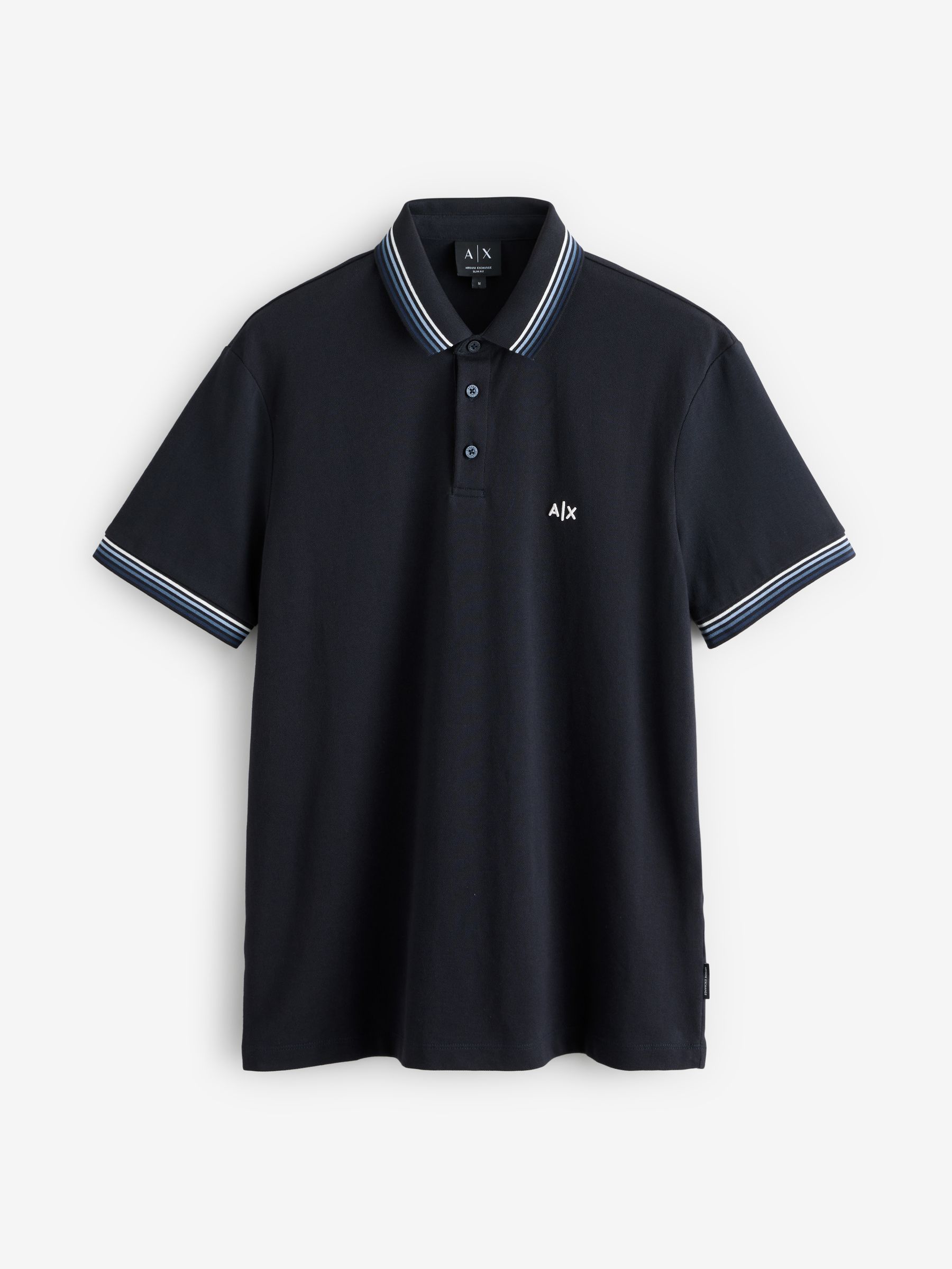 Armani Exchange A Bărbaţilor Albastru Slim Fit Tipped Pique Polo Shirt