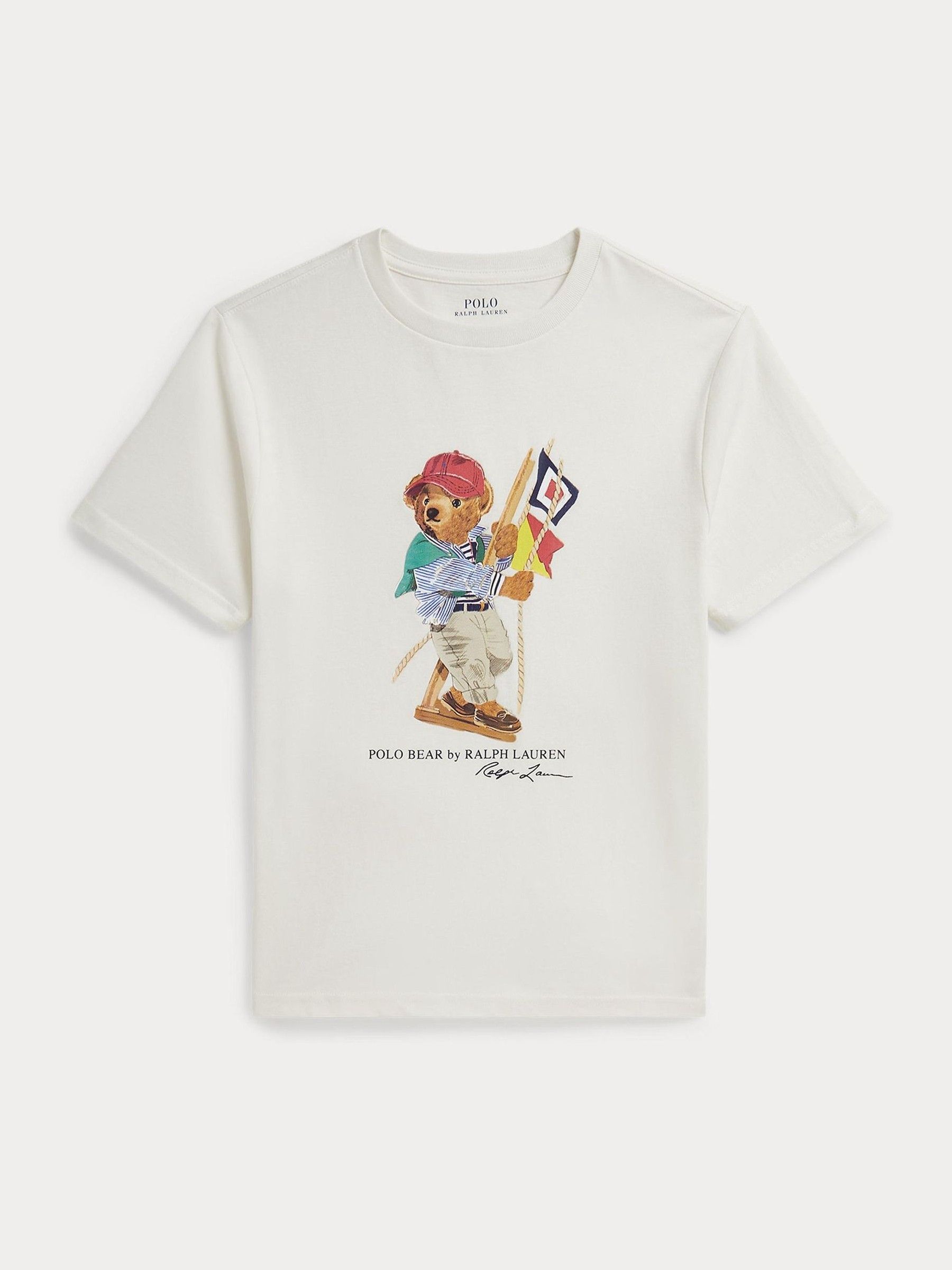 Polo Ralph Lauren White Sailing Bear Graphic T-Shirt