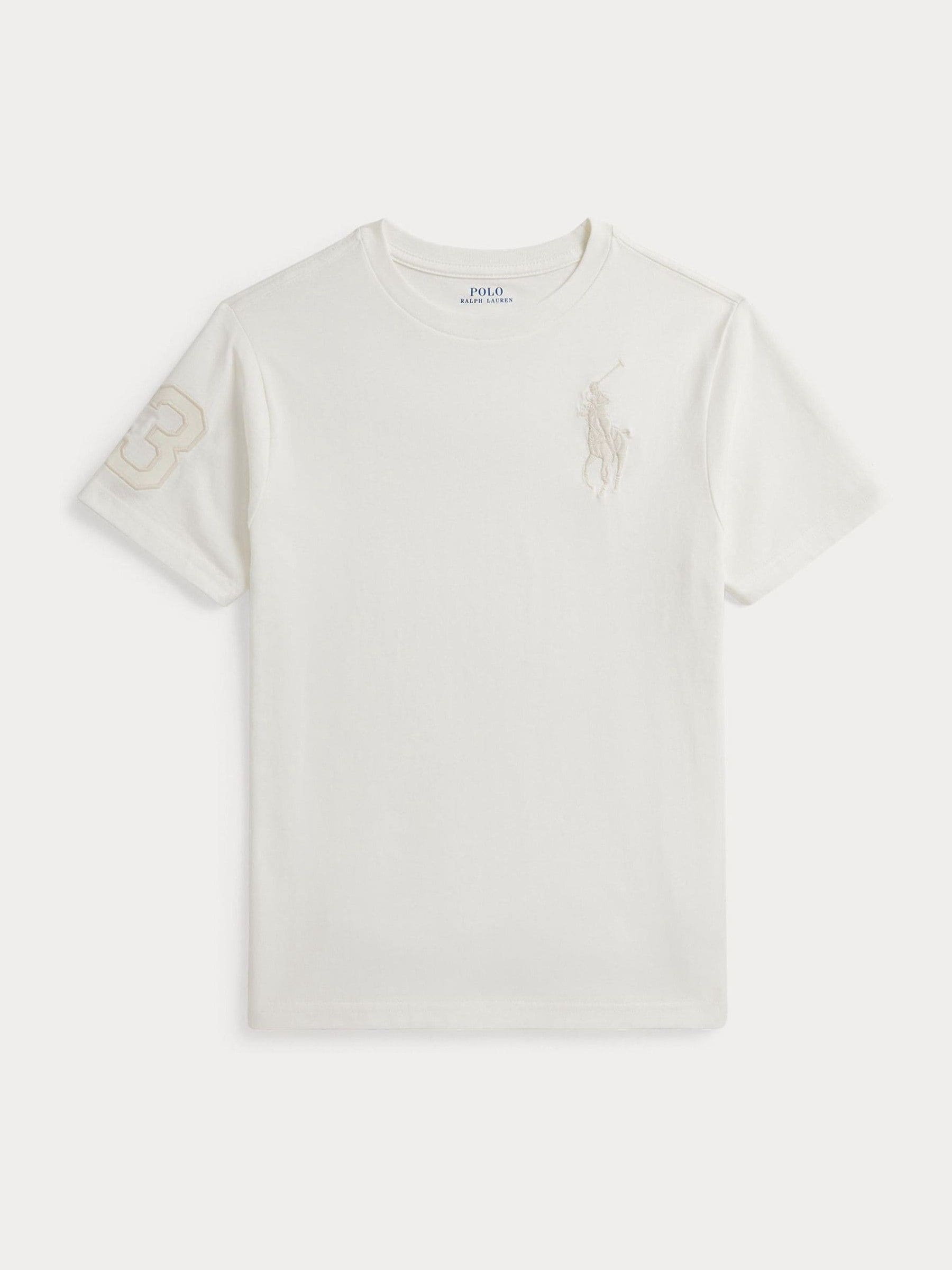 Polo Ralph Lauren Cream Tonal Big Pony Varsity T-Shirt
