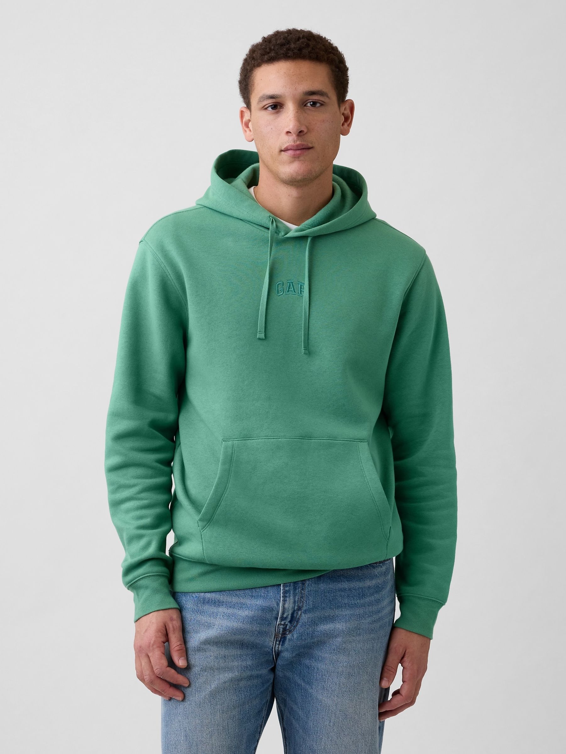 Gap Green Relaxed Mini-Logo Hoodie