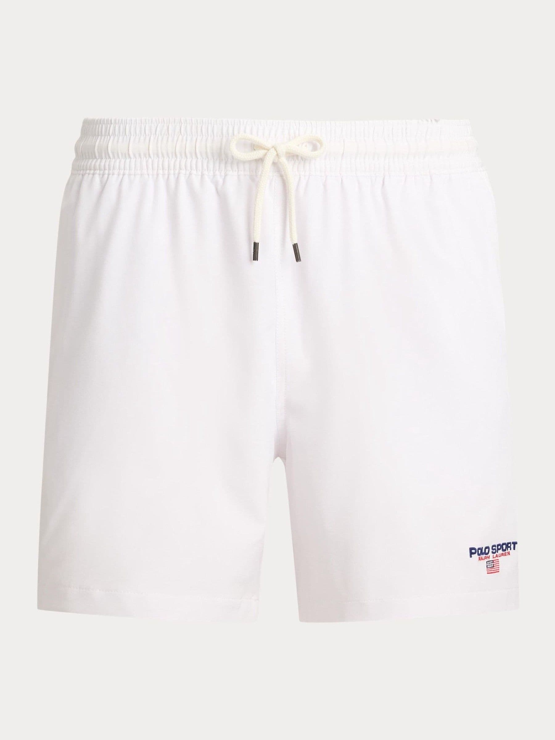 Polo Ralph Lauren Uomo Bianco Sport Woven Trunk Swim Shorts