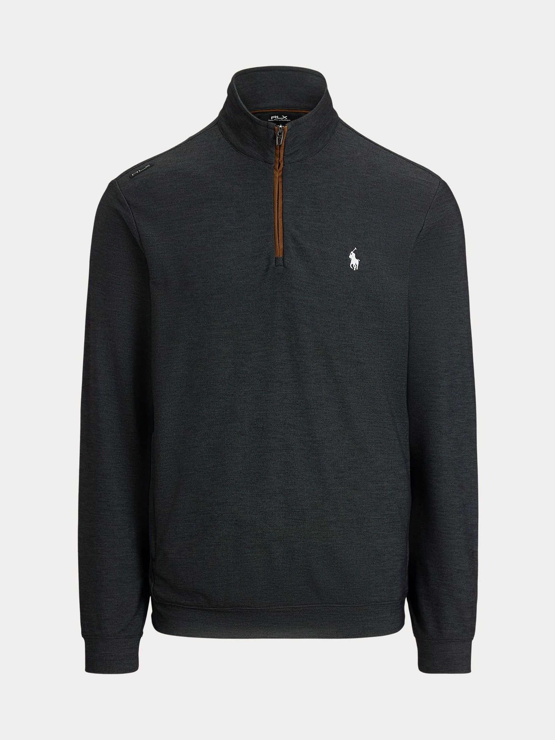 Ralph Lauren Black Rlx Movement Knitted Quarter Zip Top