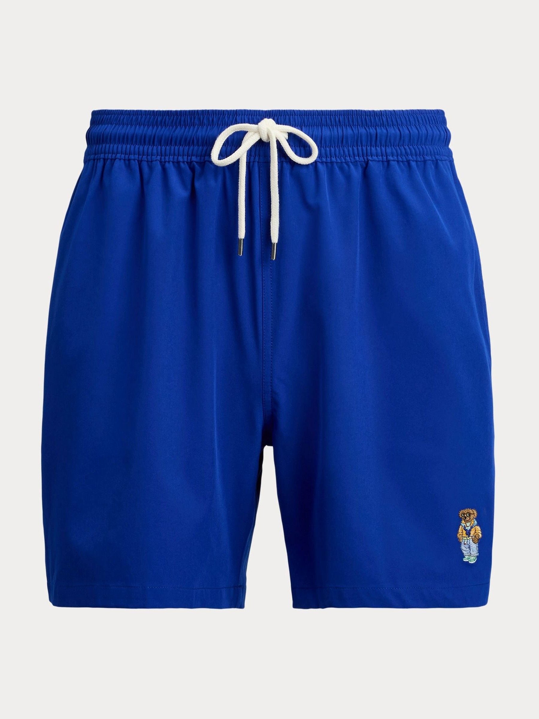 Polo Ralph Lauren Uomo Blu Stampa - Shorts Da Bagno In Tessuto