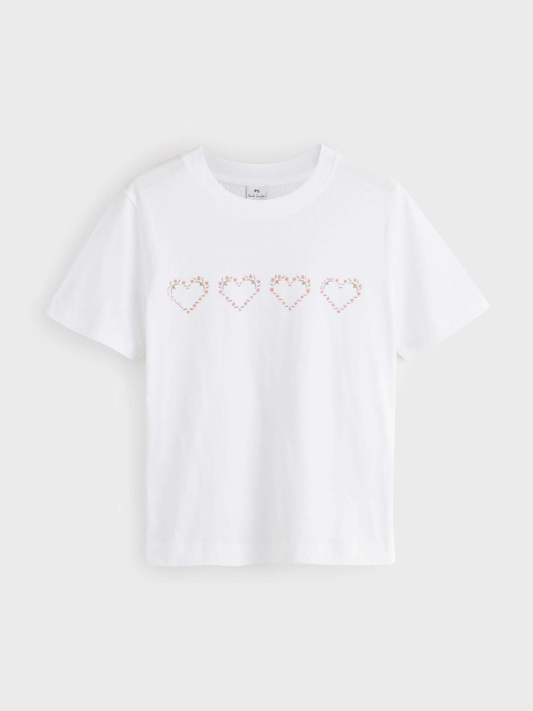 Ps Paul Smith Broderad Spetshjärtat T-Shirt