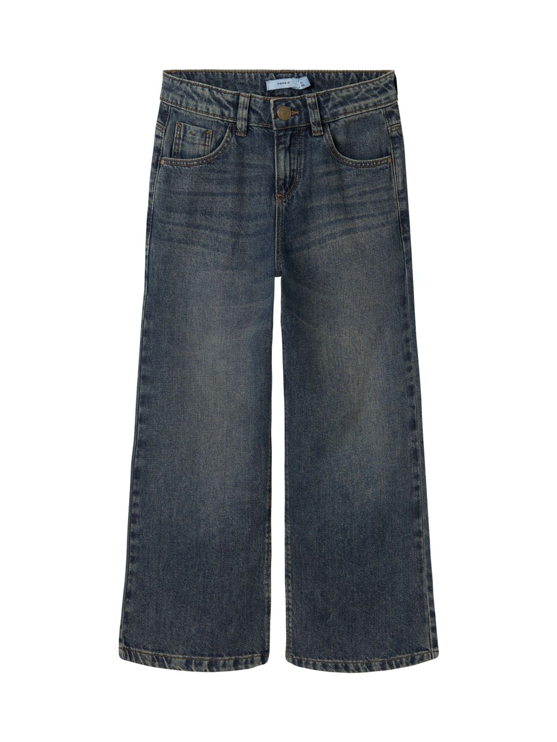 Name It - Wide Leg Jeans - Girls - Size 80-164 - Blue - Cotton Blend