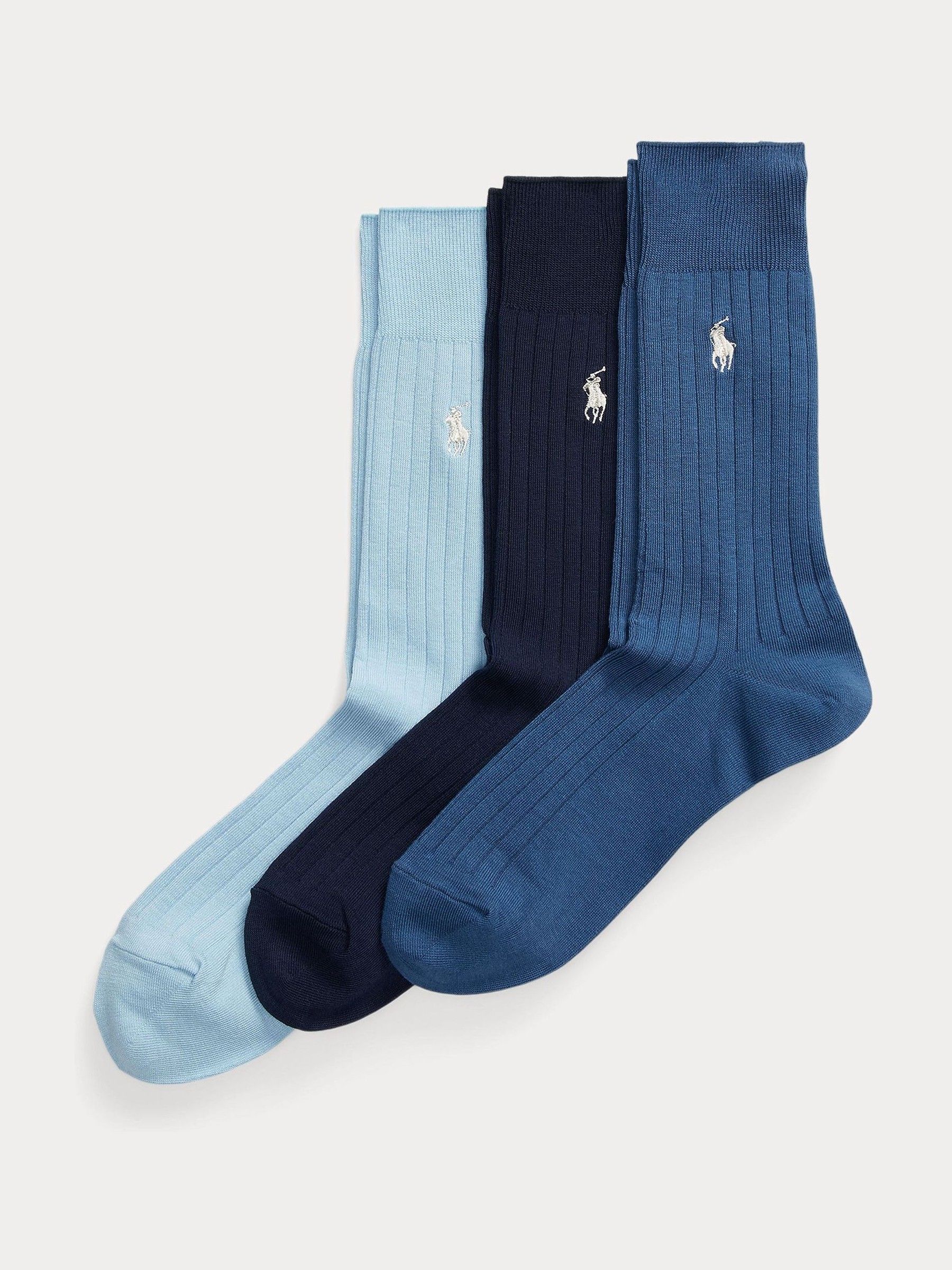 Polo Ralph Lauren Blue Egyptian Cotton Socks 3 Pack
