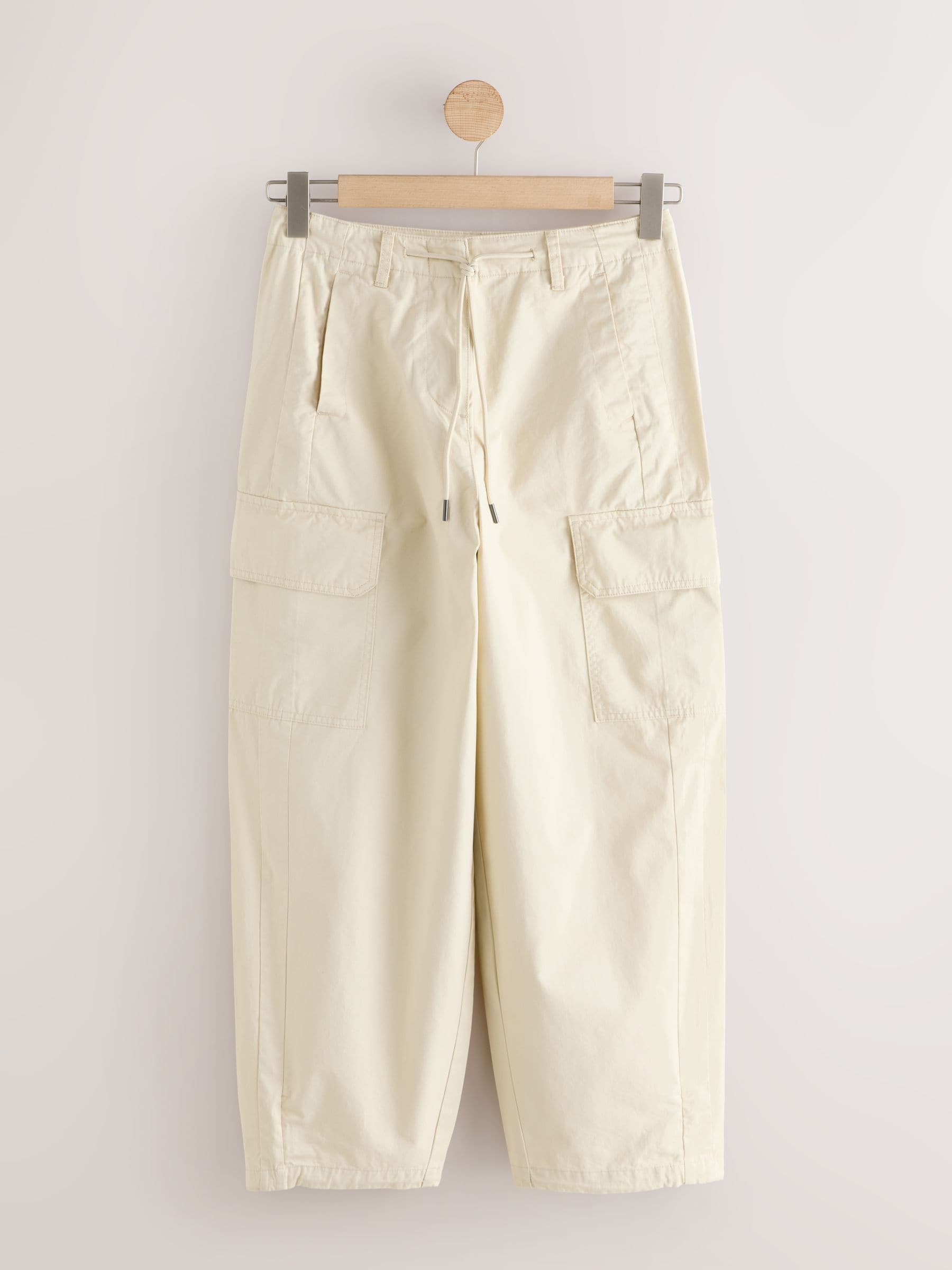 Next - Women - Cargo Pants - Balloon Leg - Beige - Cotton