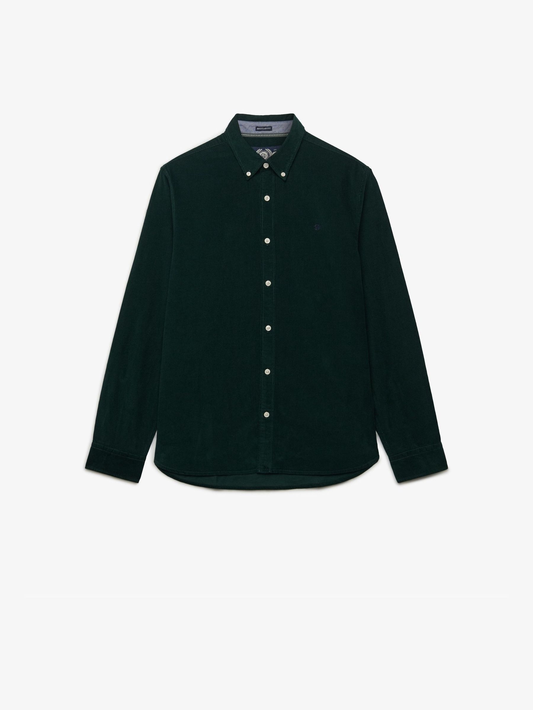 Superdry Uomo Verde Camicia Classica In Velluto A Coste - Immagine 1