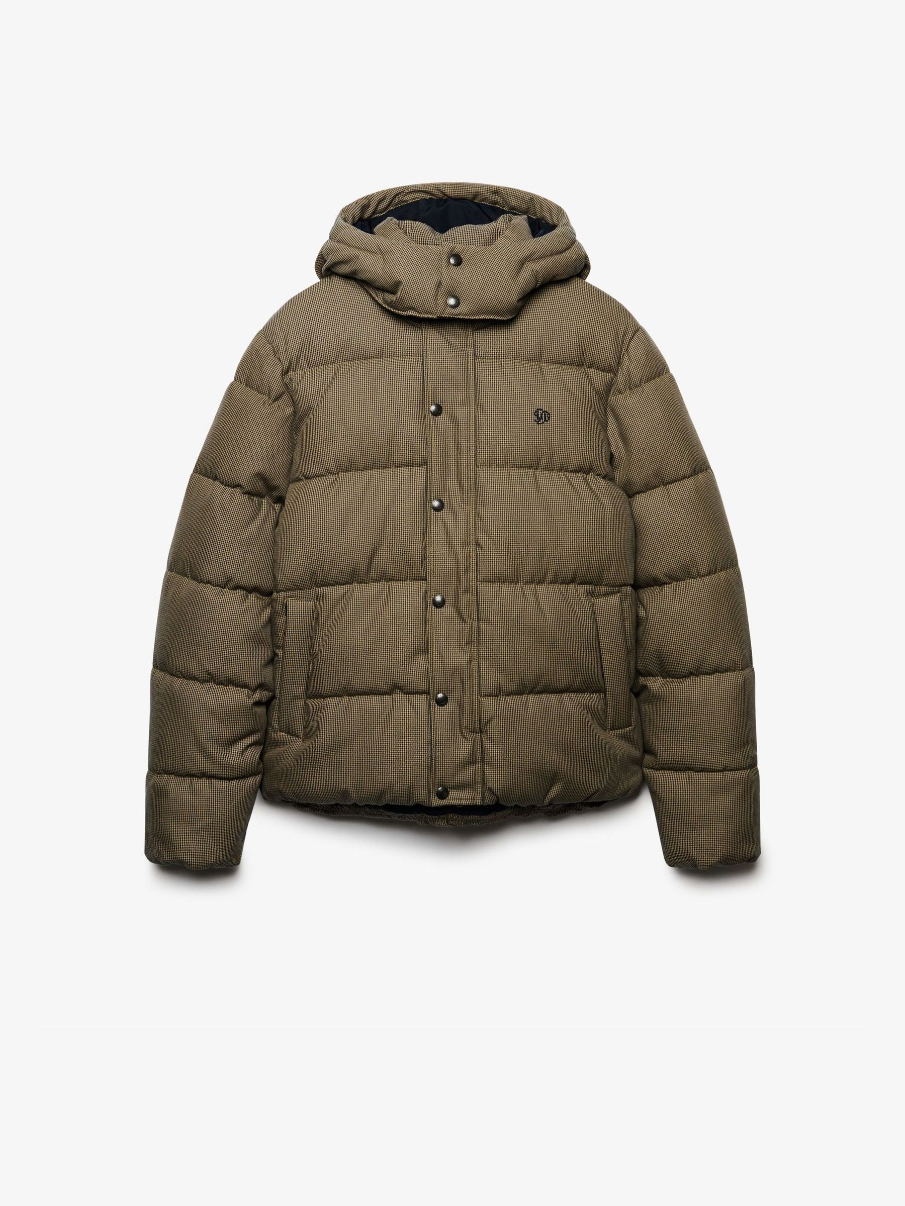 Superdry Hombre Marron Plumífero Con Capucha Premium - Imagen 3