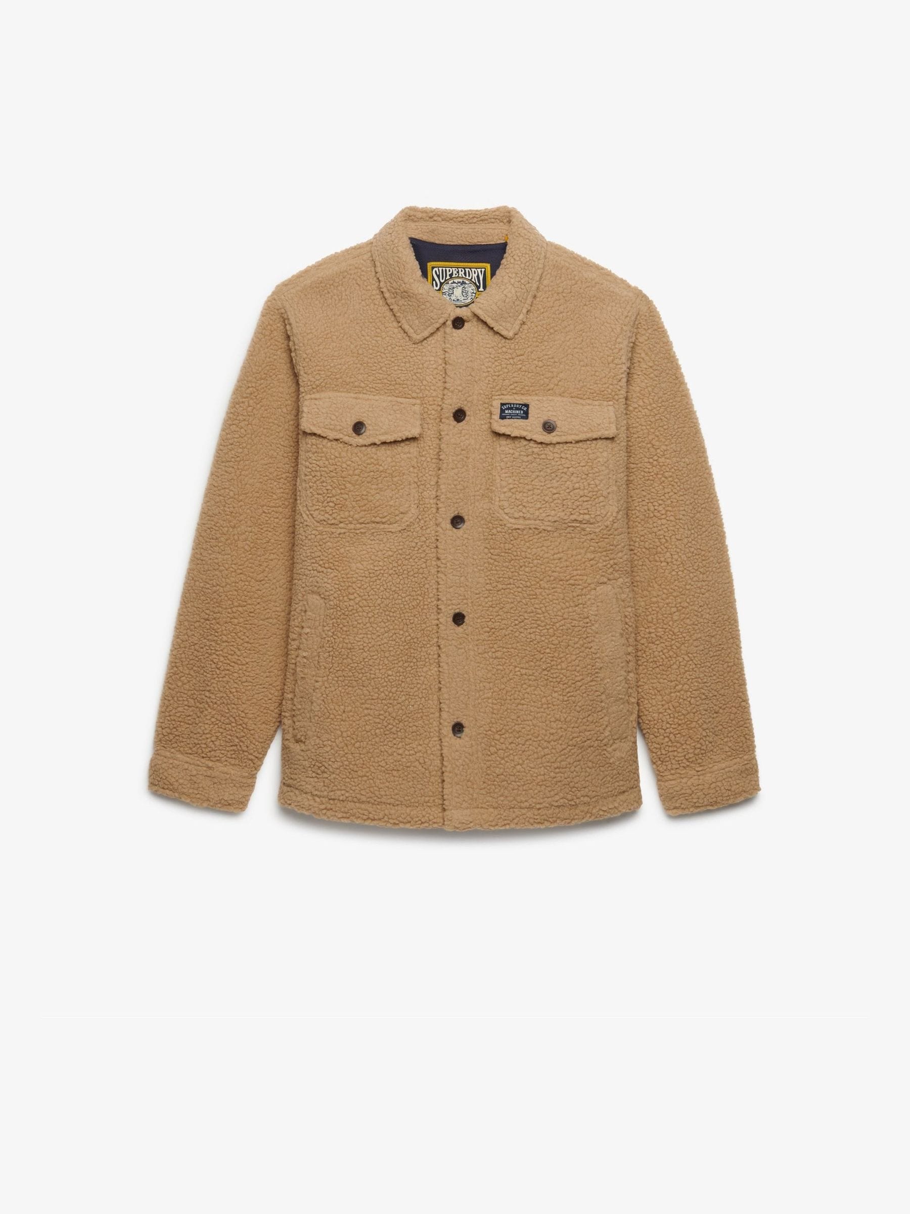 Superdry Uomo Marron Camicia In Pile Retro - Immagine 3