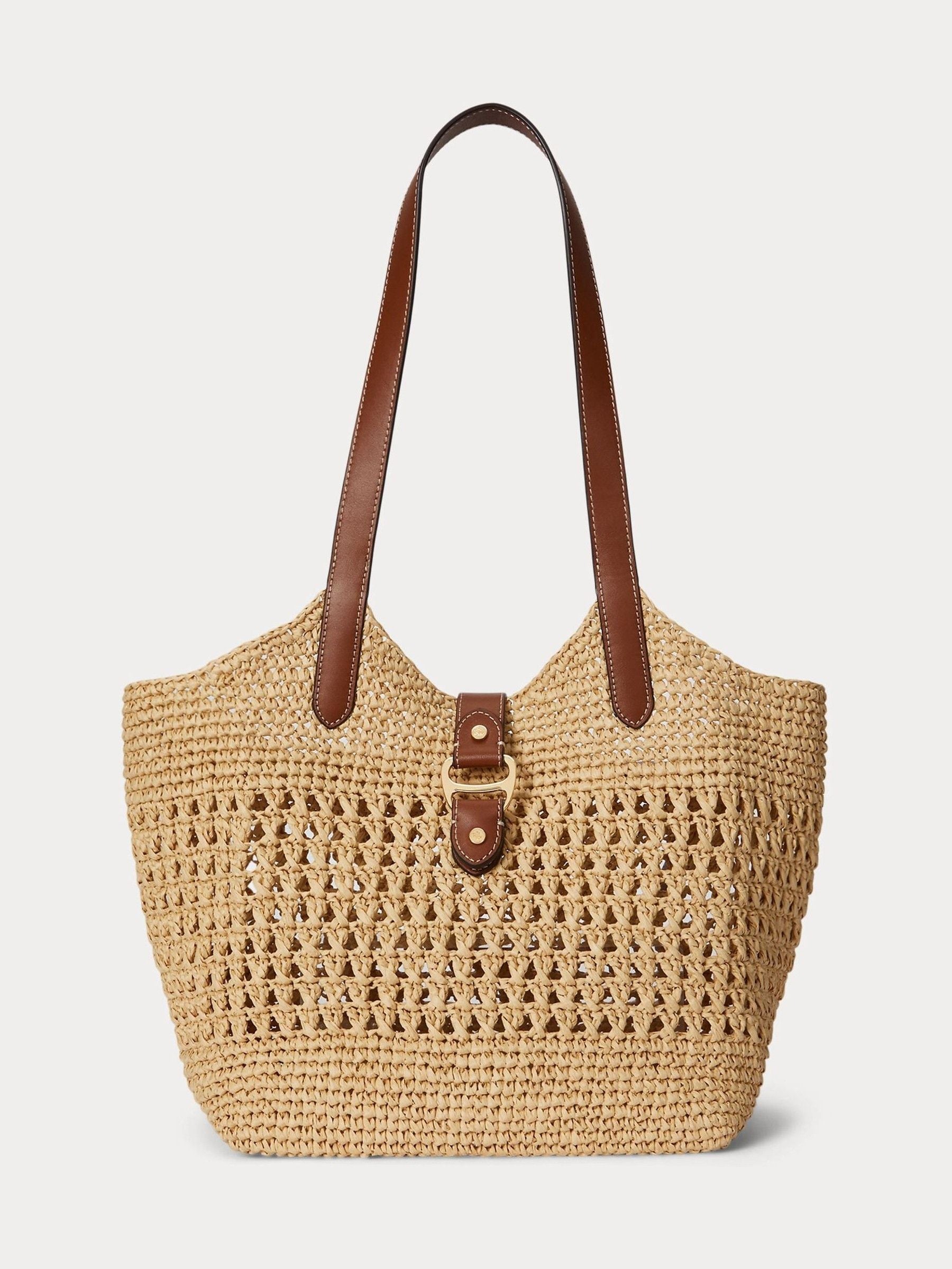 Lauren Ralph Lauren Natural Tasha Large Straw Tote Bag