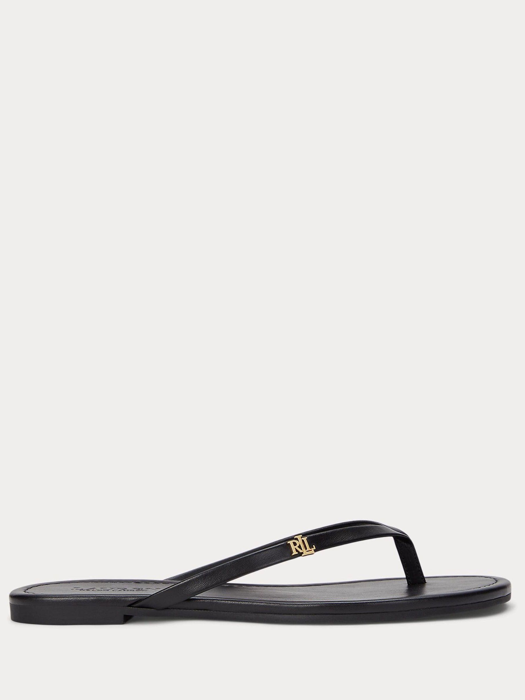 Lauren Ralph Lauren Black Raquel Sandle Flip Flops