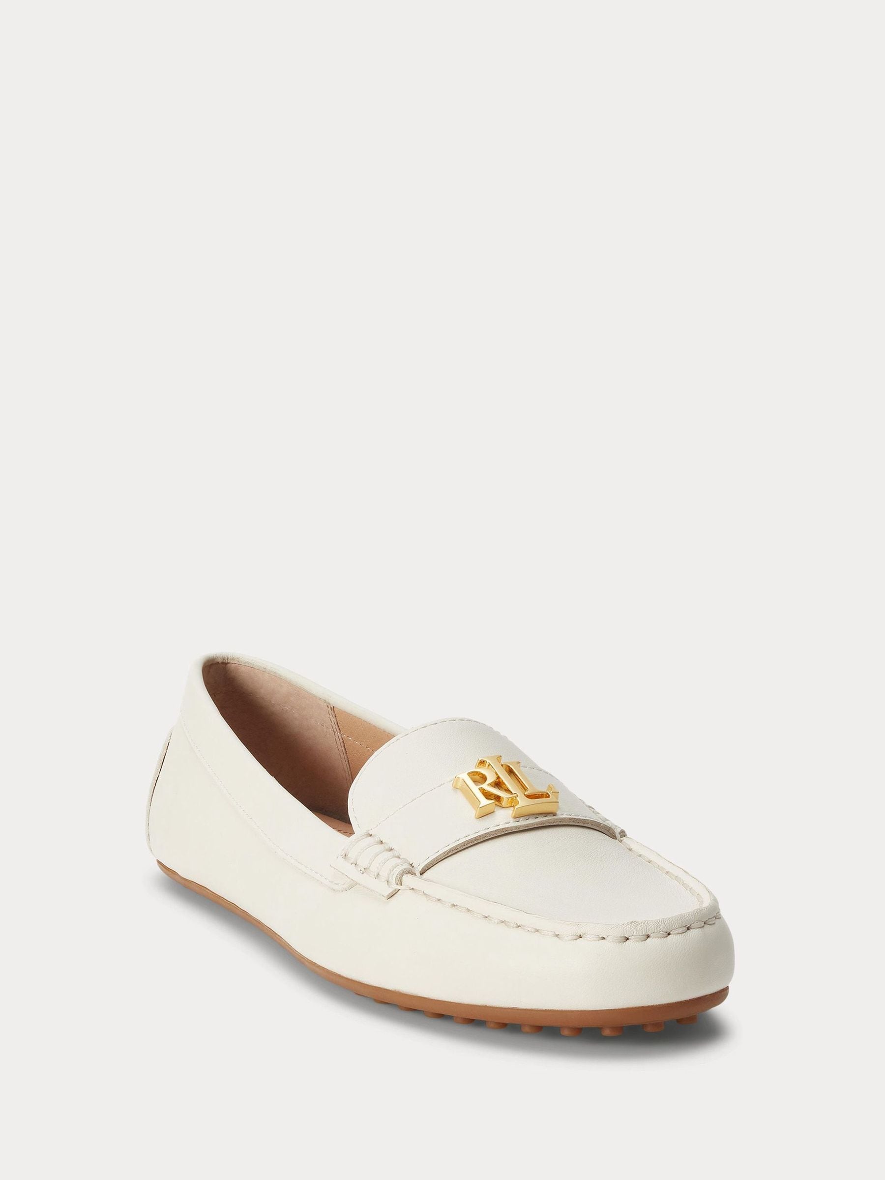 Next - Lauren Ralph Lauren Damski Biały Barnsbury Driver Flats