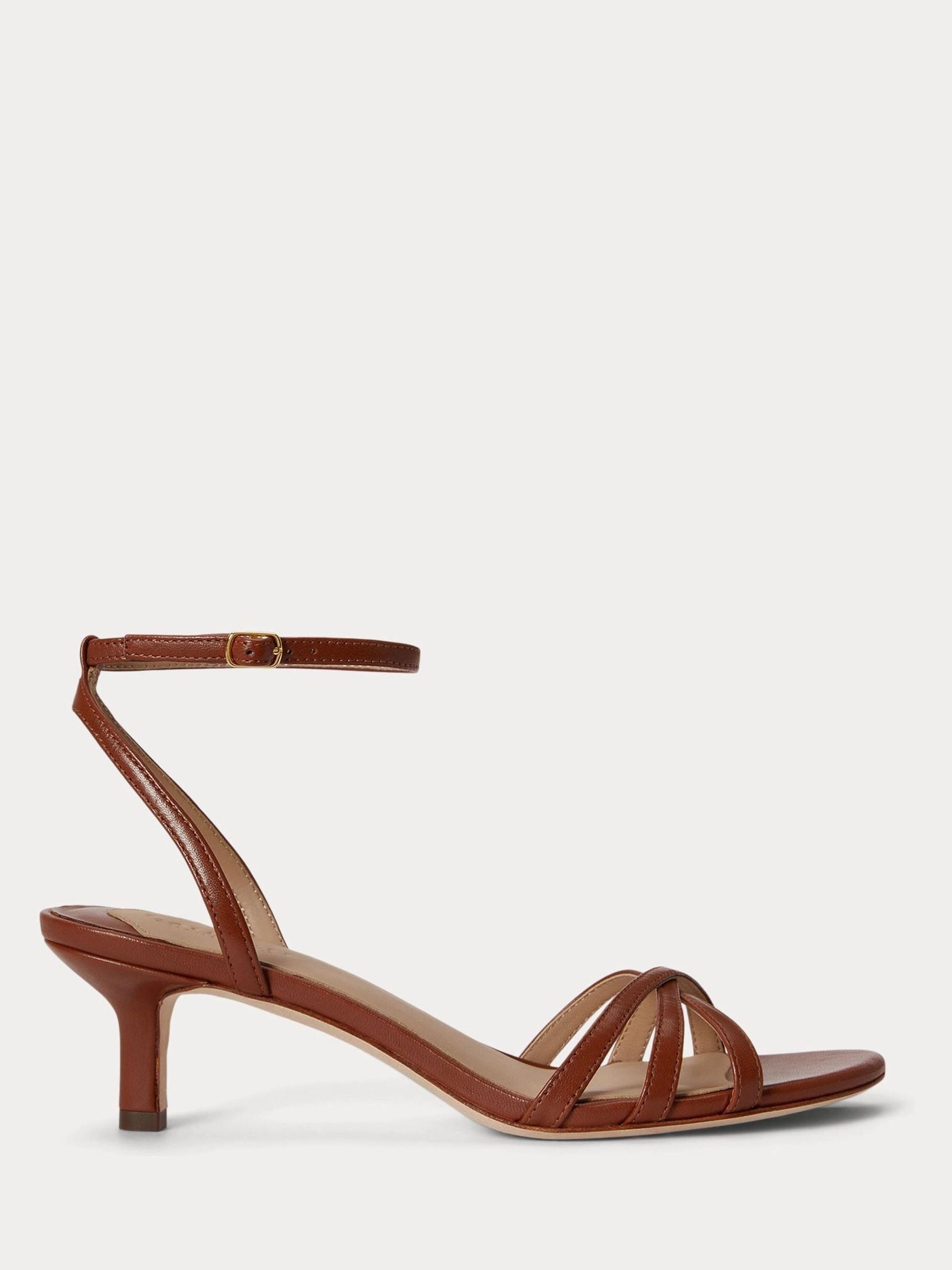 Lauren Ralph Lauren Brown Kendyl Kitten-Heel Sandals