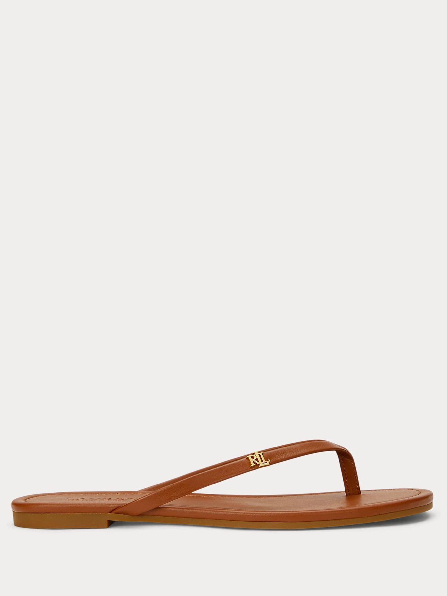 Lauren Ralph Lauren Brown Raquel Sandle Flip Flops