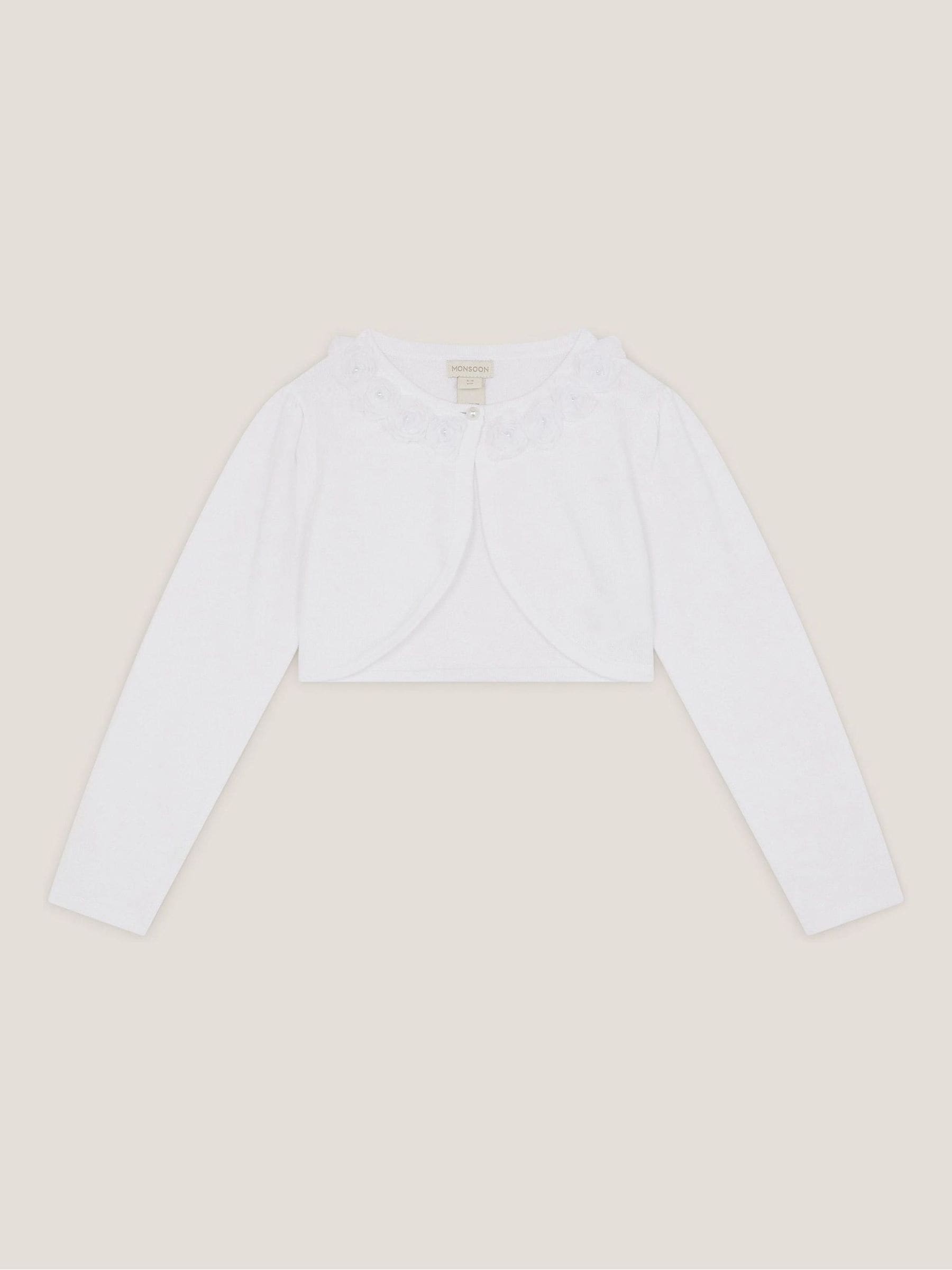 Monsoon Communion Ottilie Appliqué Rose Neuletakki