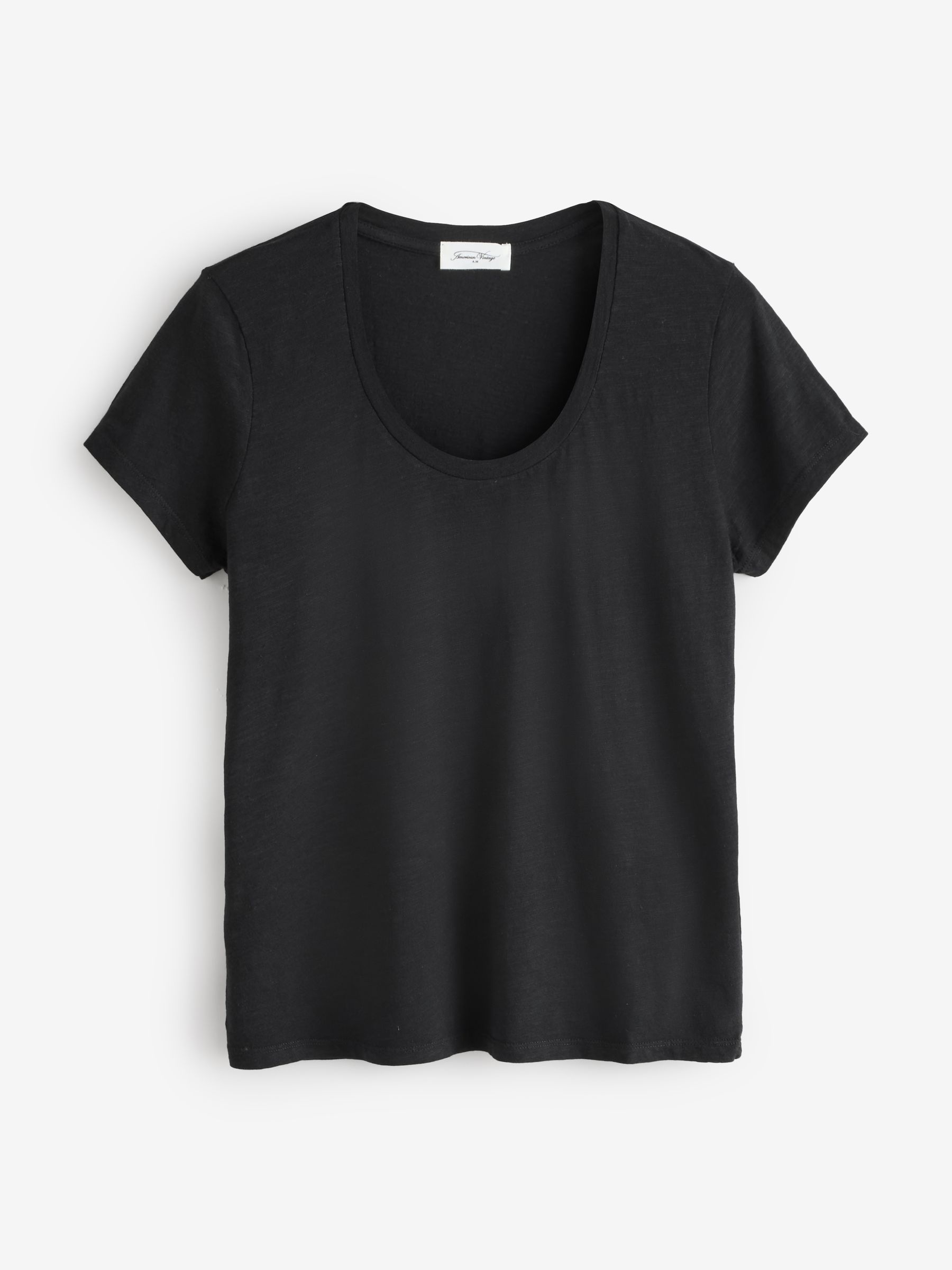 American Vintage Black Jacksonville Short Sleeve Scoop Neck T-Shirt