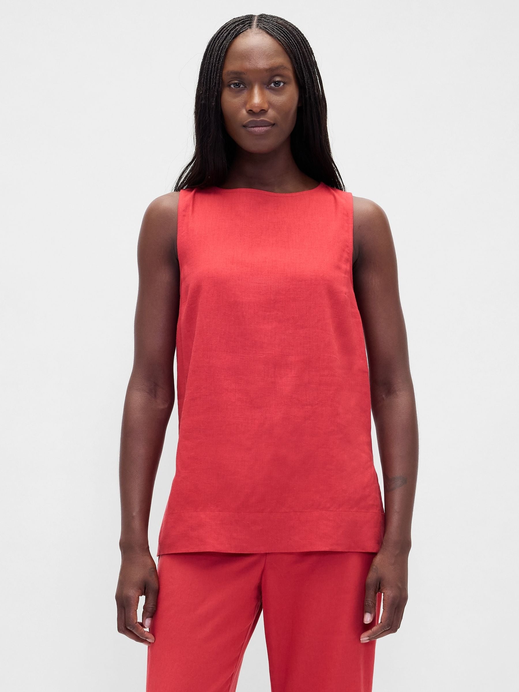 Gap Red Linen Blend Shell Vest