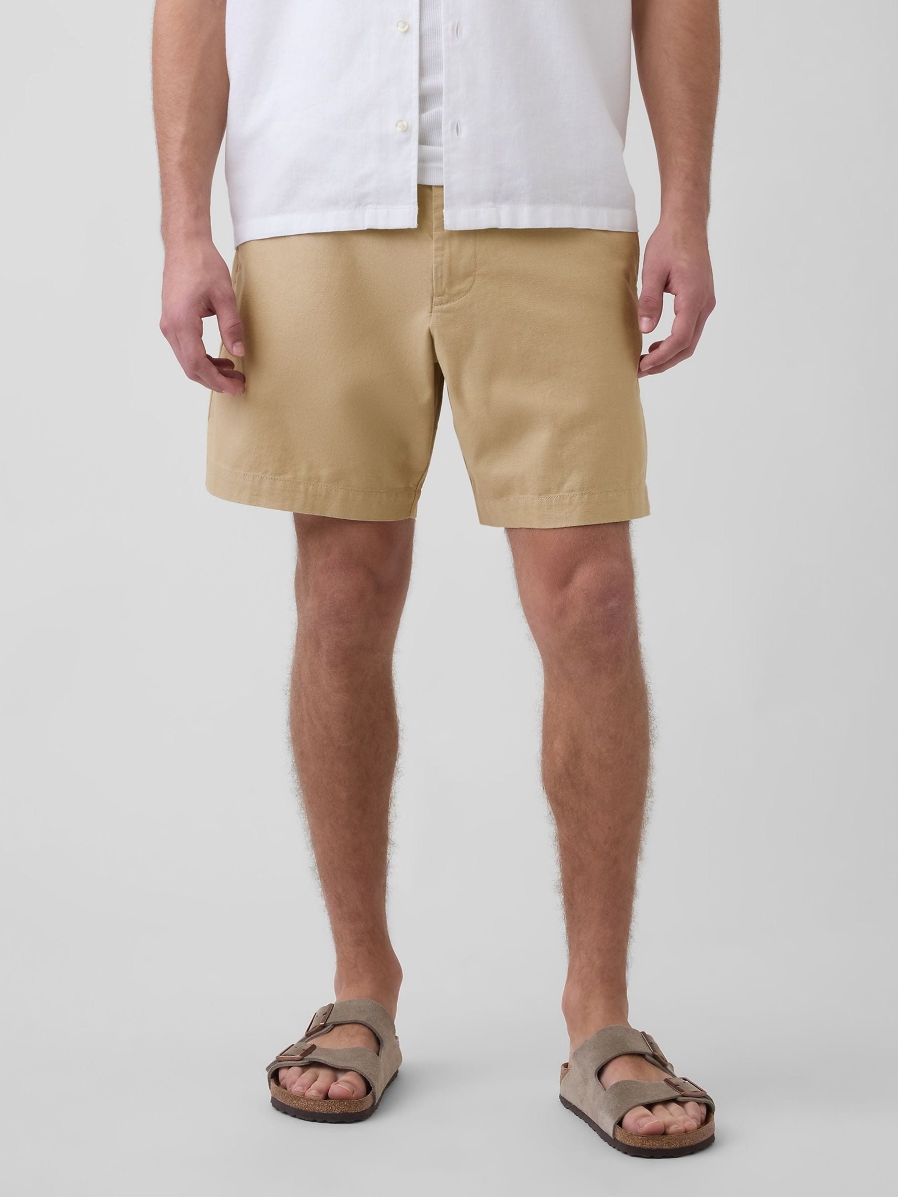 Gap Beige 7.5 inch Linen-Cotton Shorts
