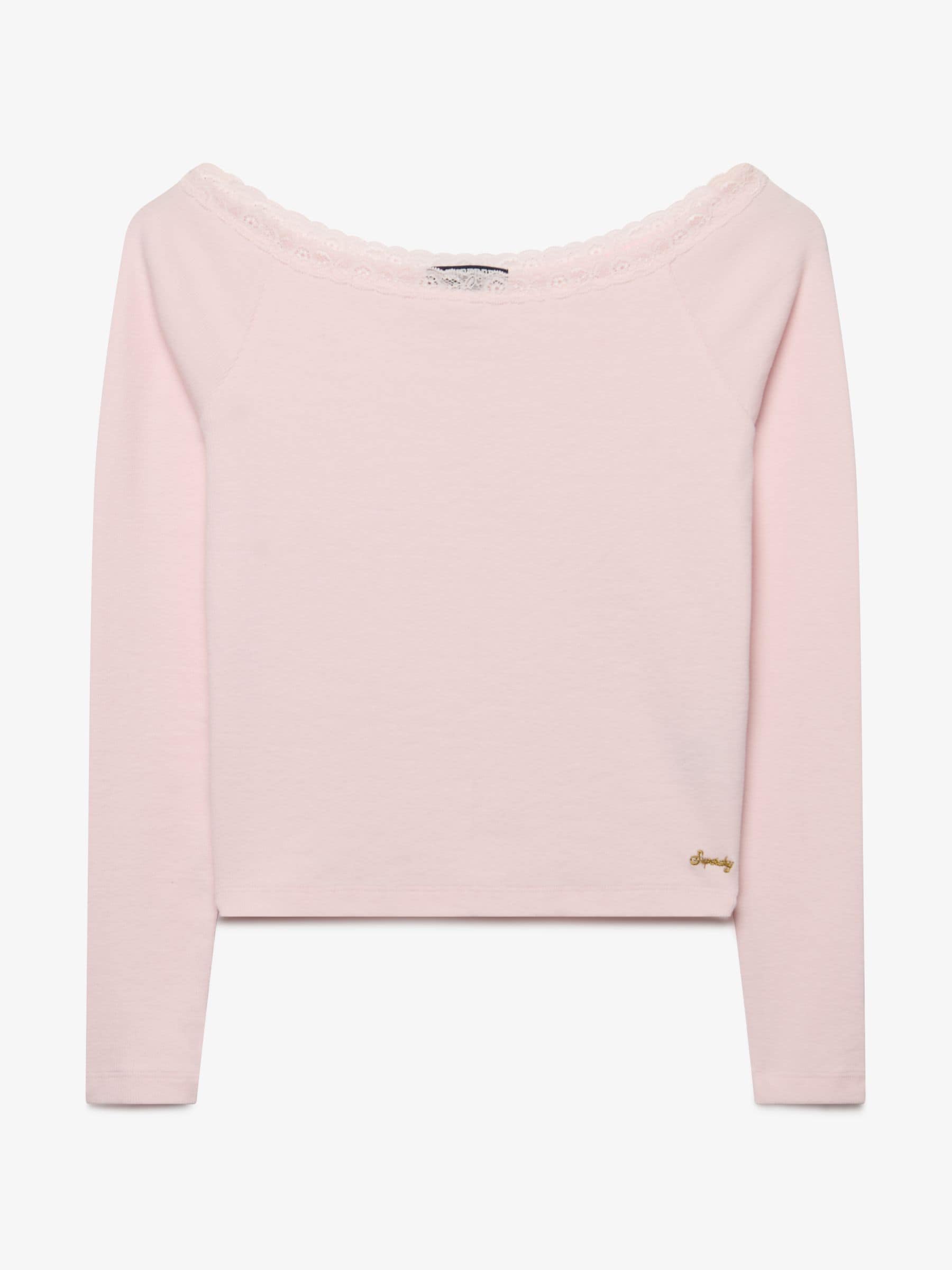 Superdry Damen Rose T-Shirt Mit Spitze Ath Ess - Bild 3