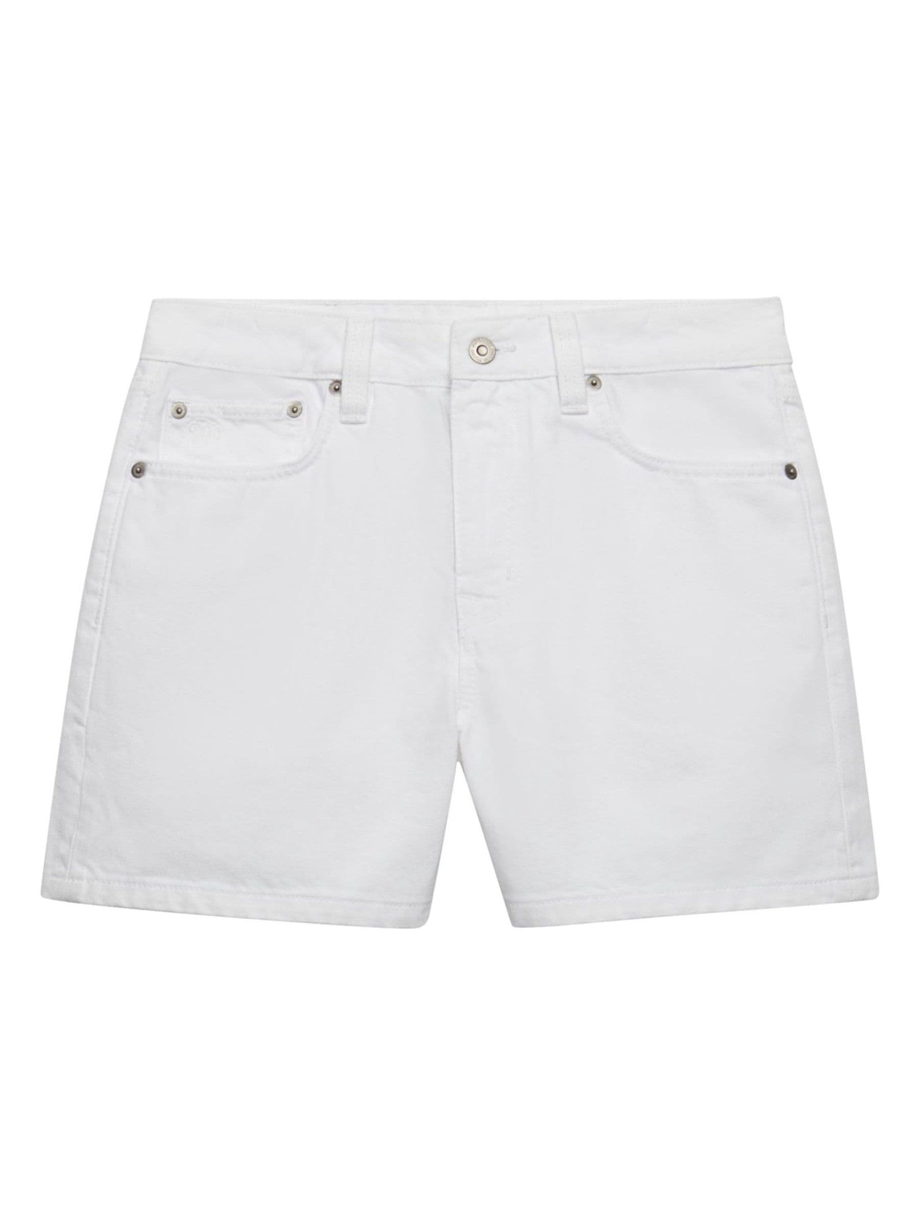 Superdry Damen Weiß Denim-Shorts Mit Mittelhohem Bund - Bild 1