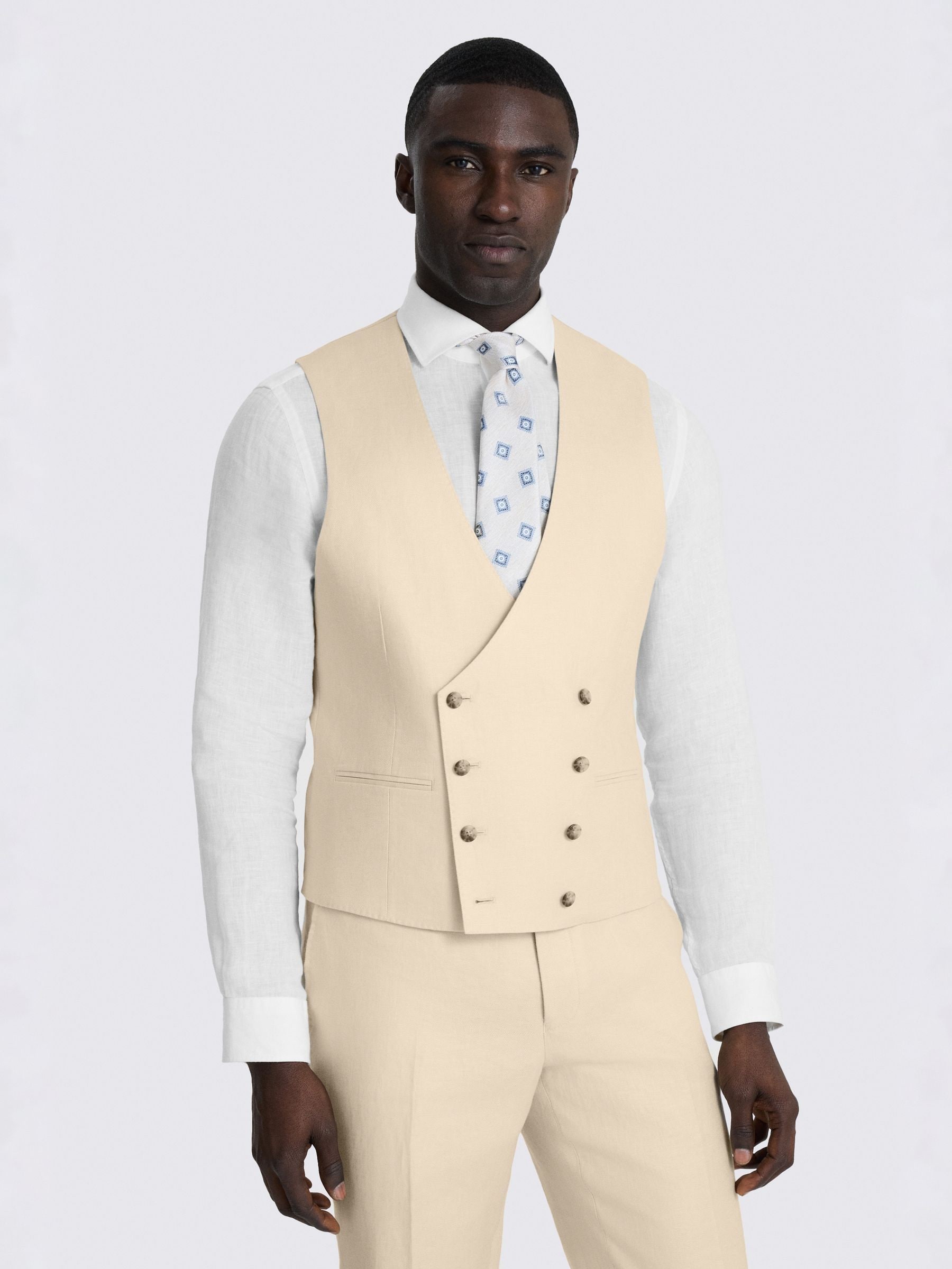 MOSS - Gilet de costume - Lin - Habillé - Sergé