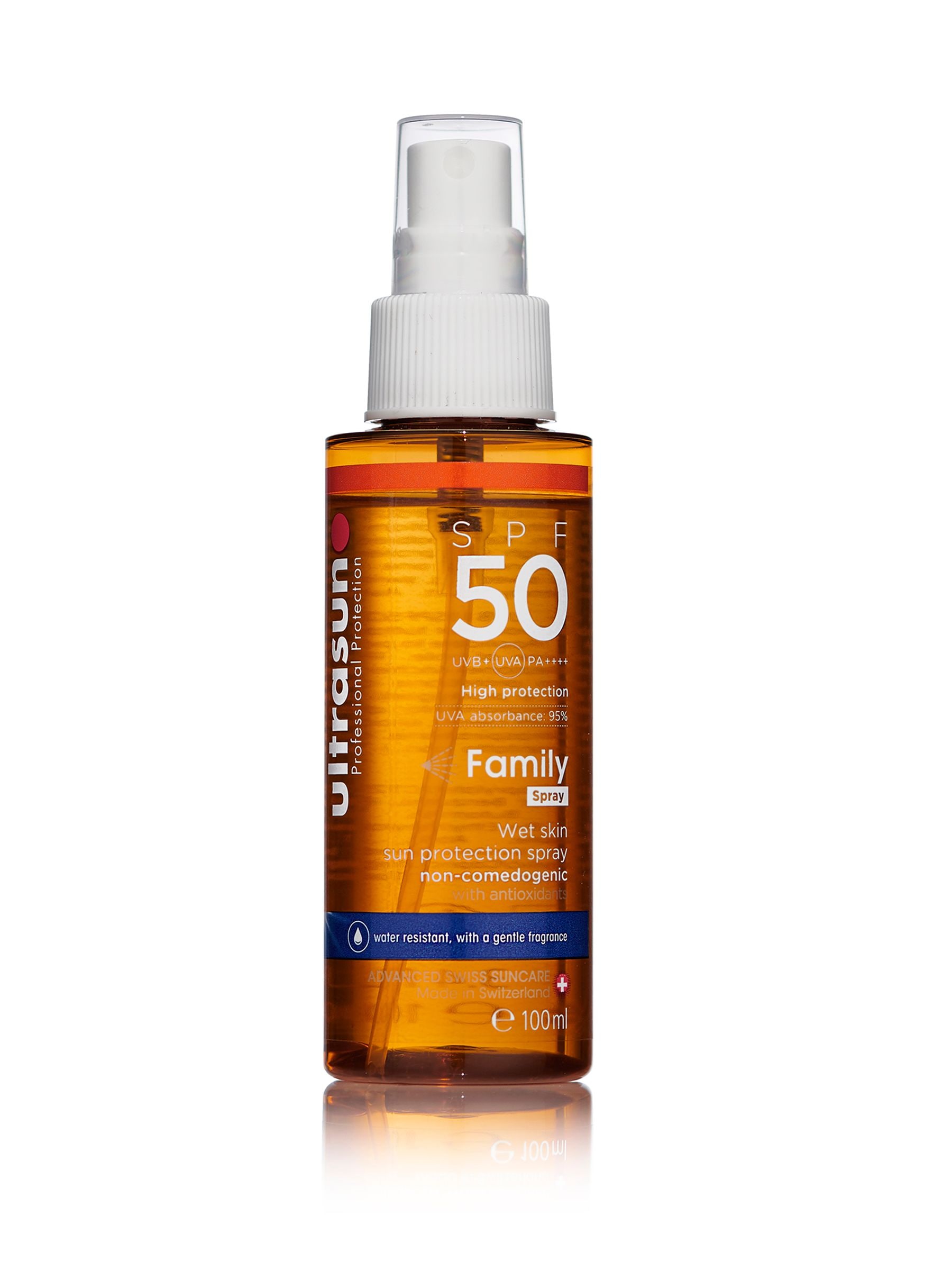 ultrasun family wet skin spray spf50