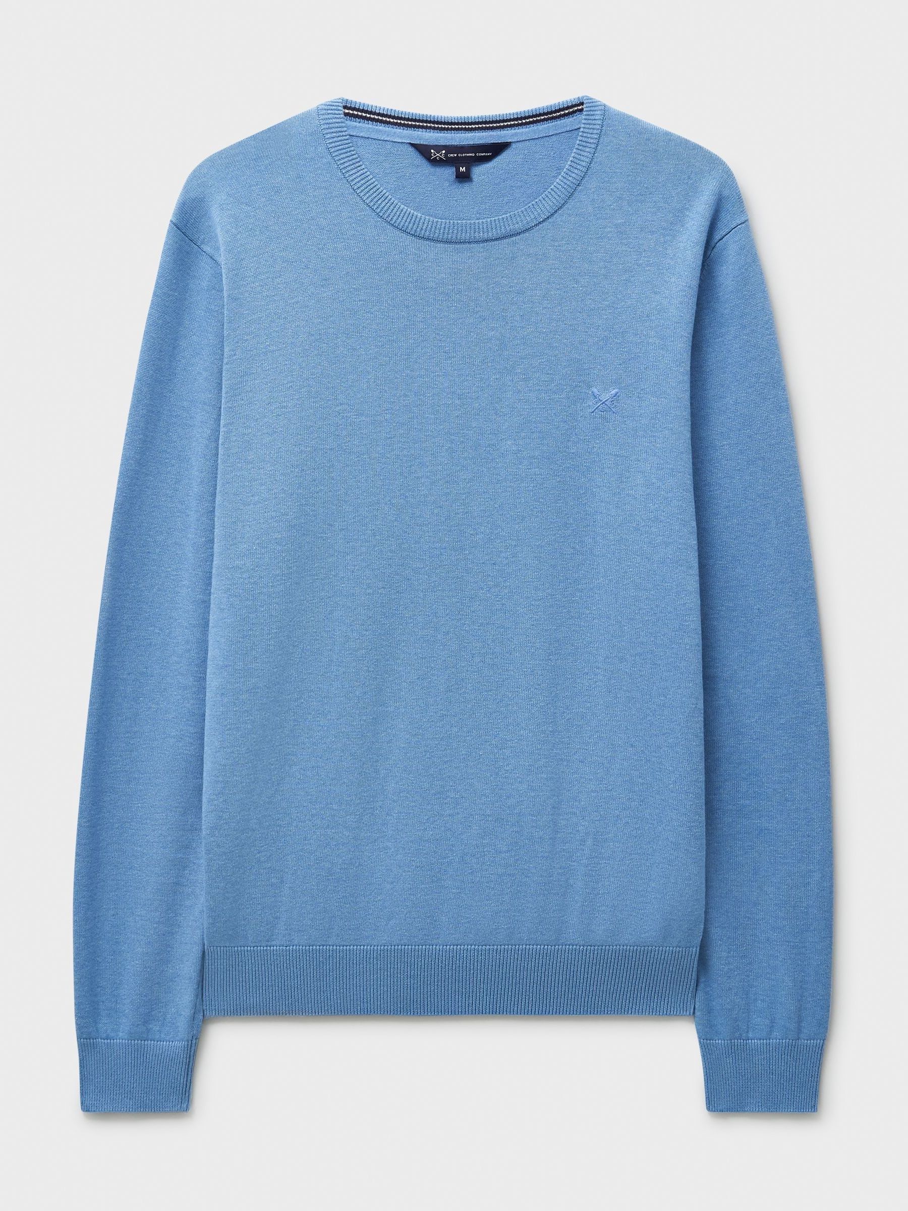 Crew Clothing Blue Cotton Crew Neck Jumper