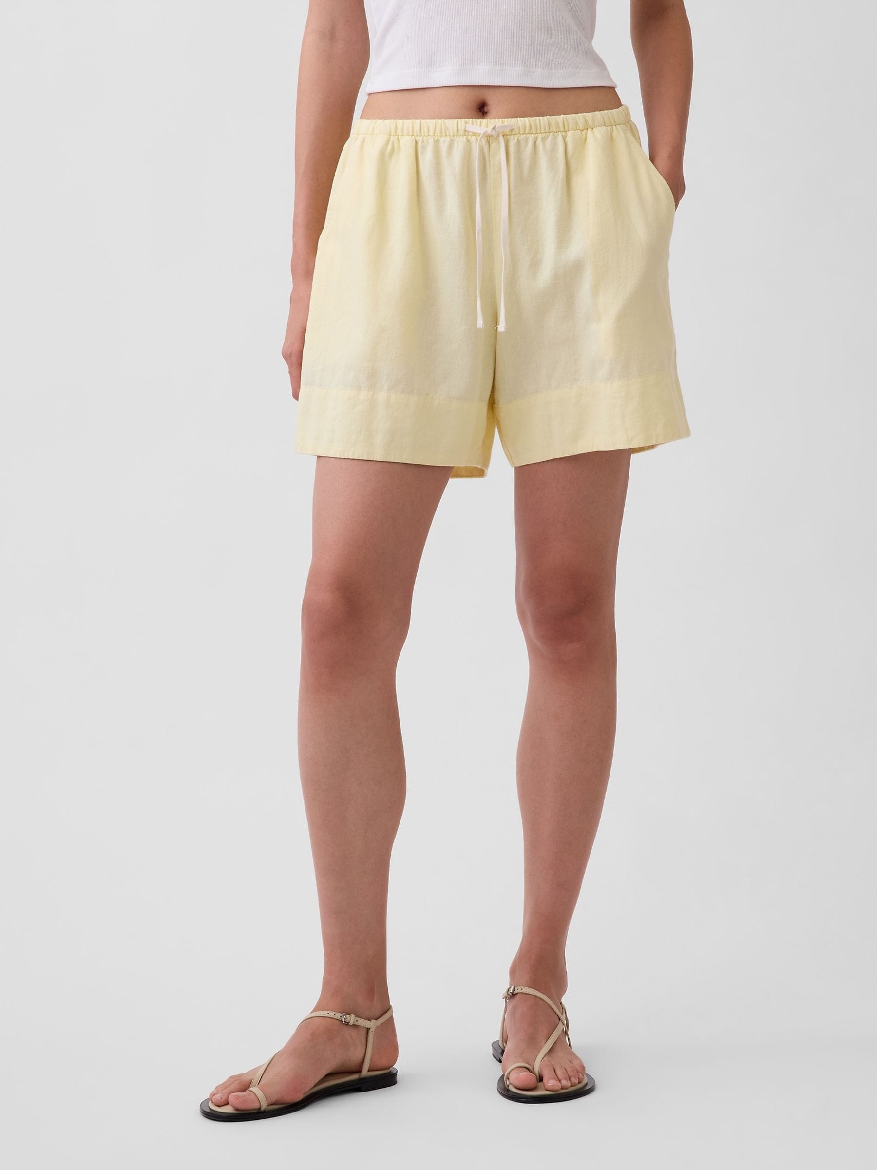 Gap Yellow Linen Blend Shorts