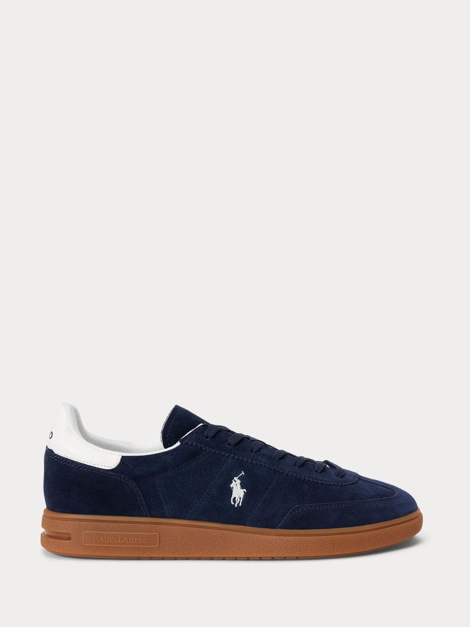 Polo Ralph Lauren Blue Bedford Leather Suede Trainers