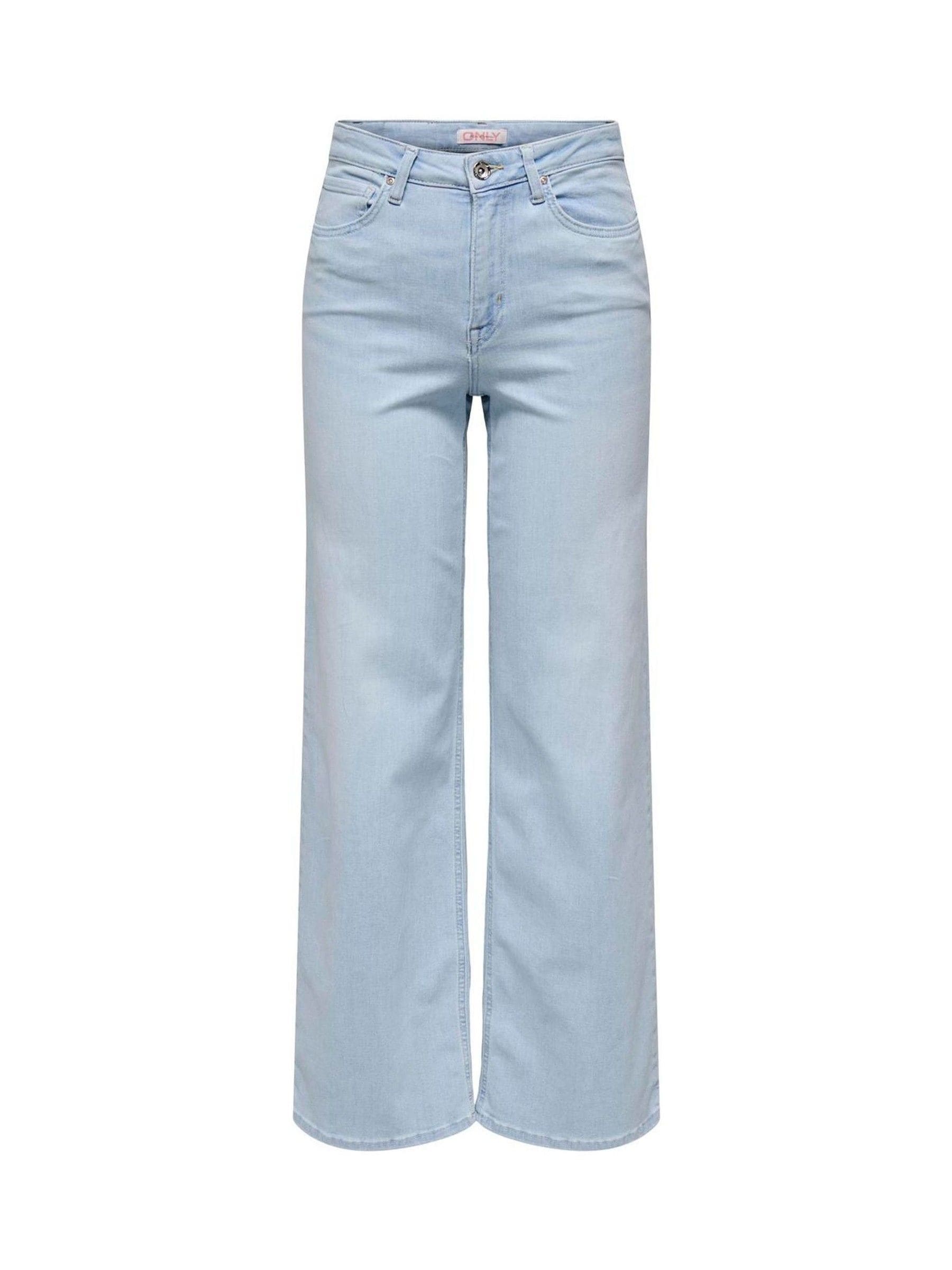 Only Blue Wide Leg High Waisted Jeans With Super Stretch