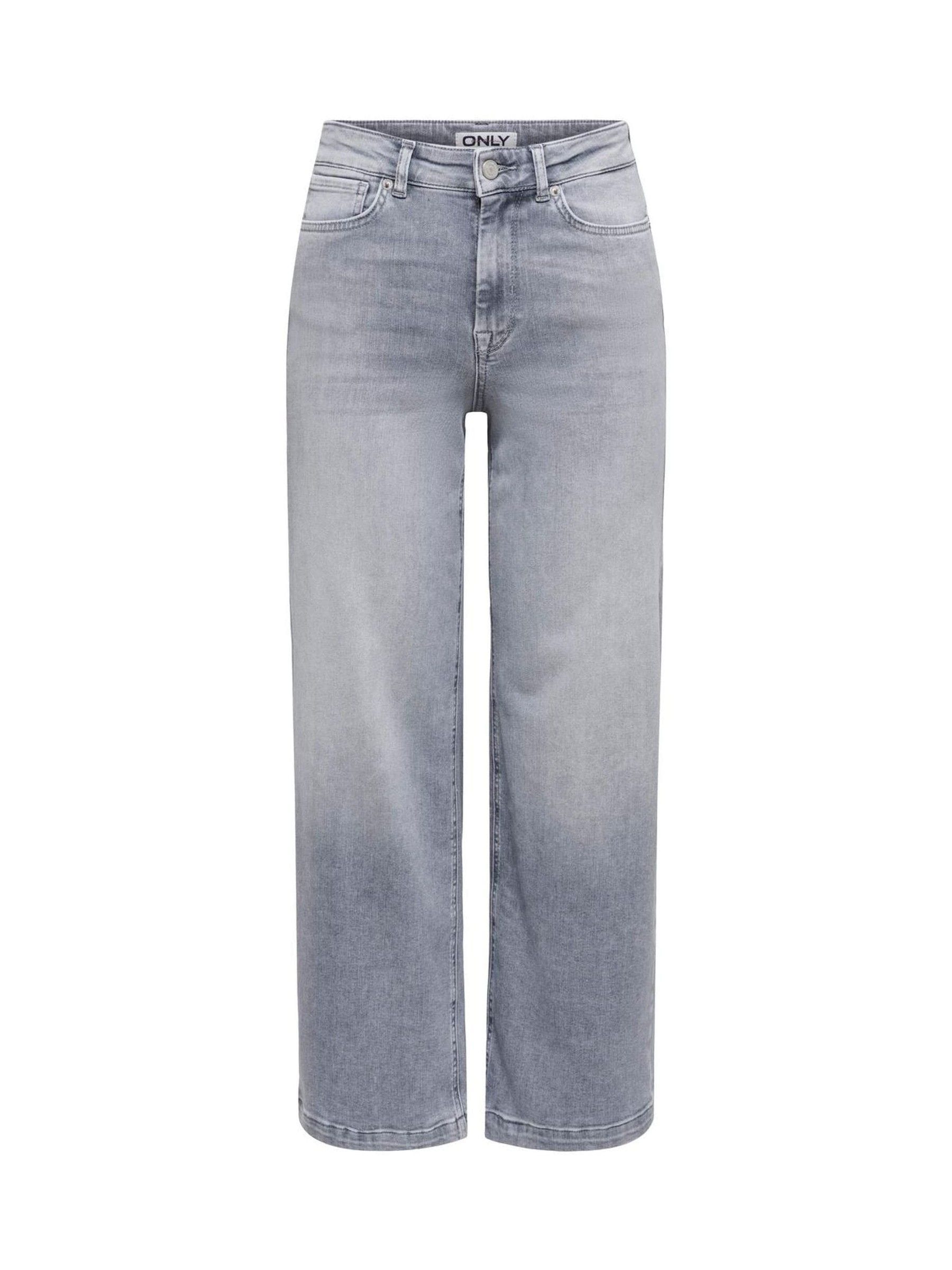 Only Hög Midja, Breda Ben, Croppad Med Superstretch Jeans