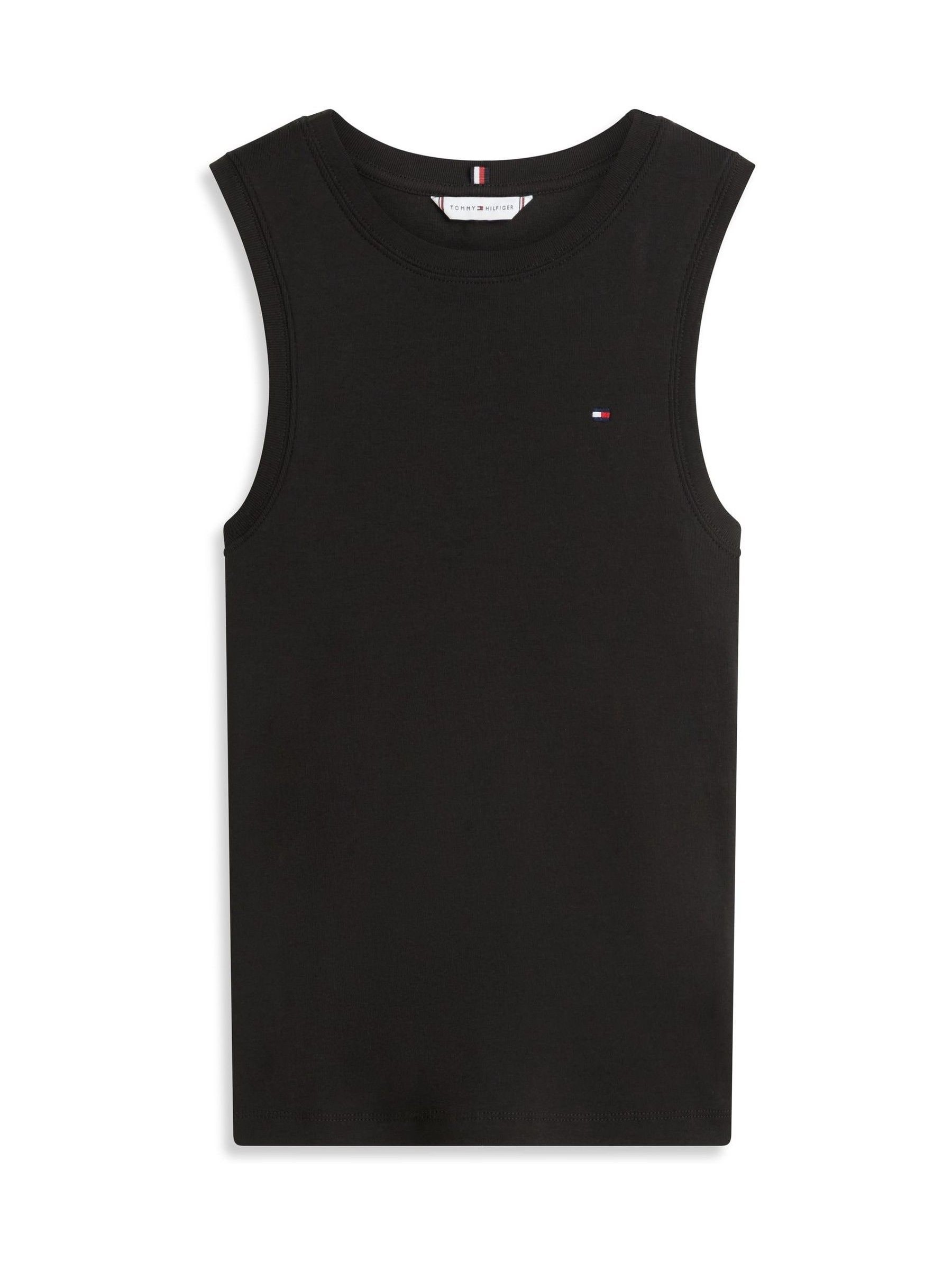 Tommy Hilfiger Black Slim Crew Neck Tank Top