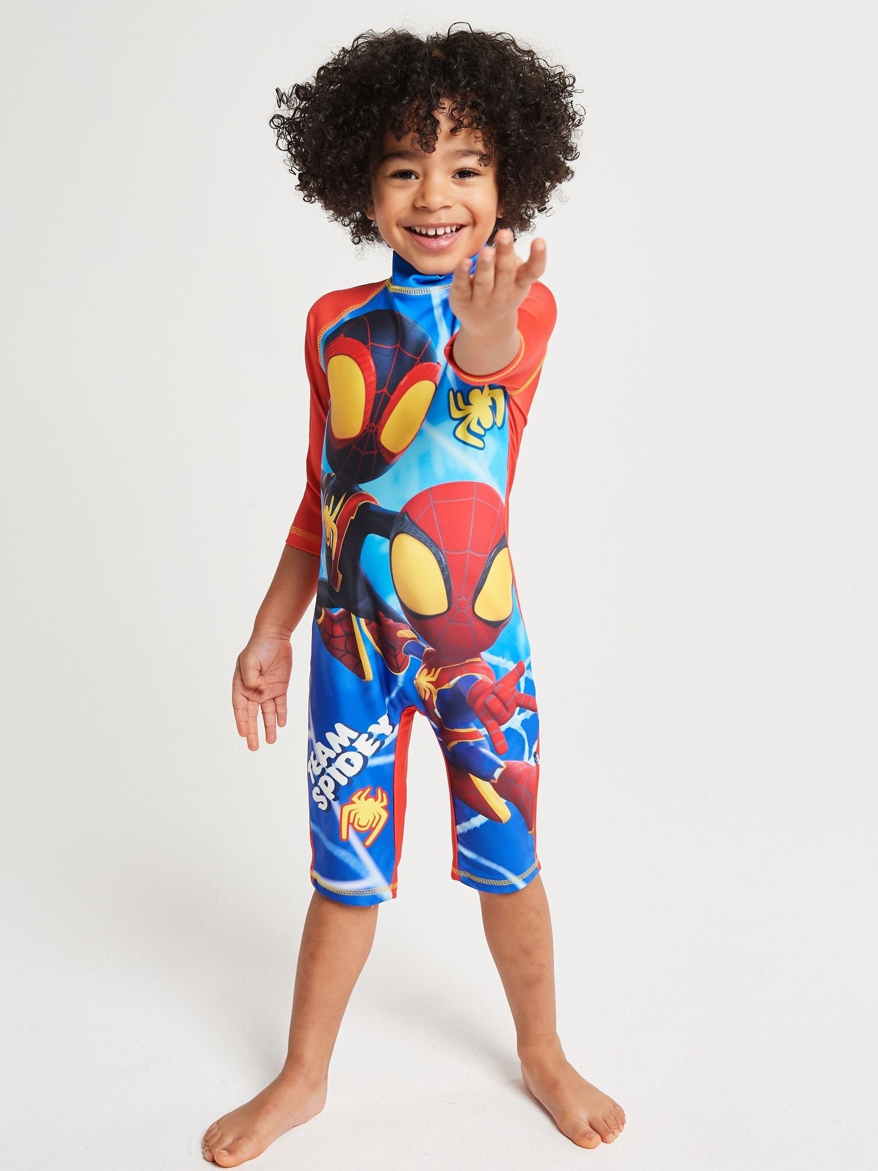 Next - Brand Threads Blue Spidey & His Amazing Friends Swimsuit